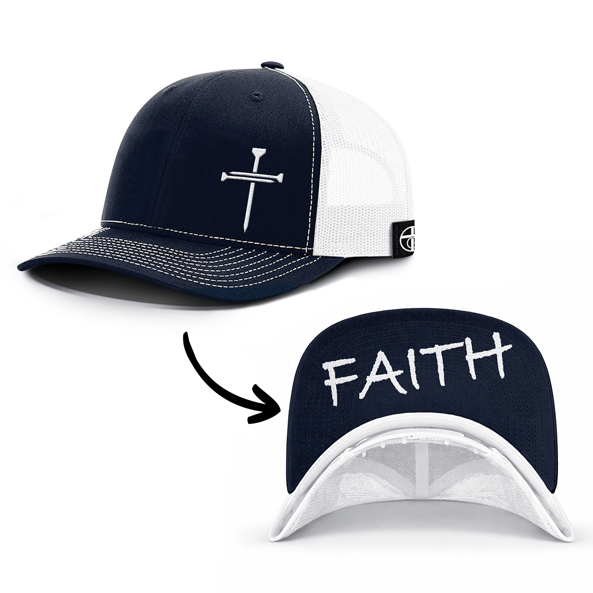 3 Nail Cross - Faith Prayer Print Hats - Our True God