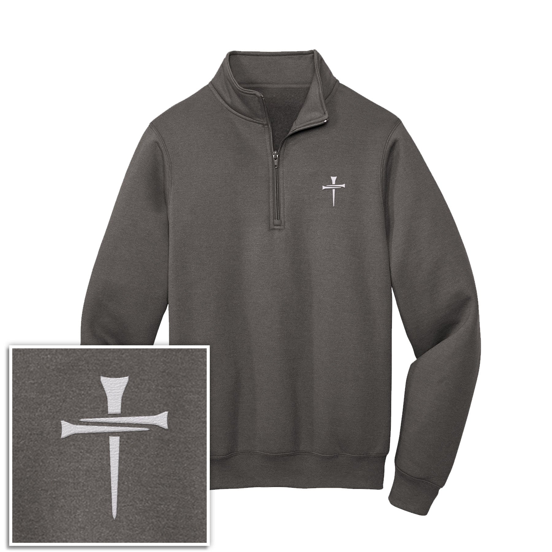 3 Tee Cross 1/4 - Zip Pullover Sweatshirt - Our True God