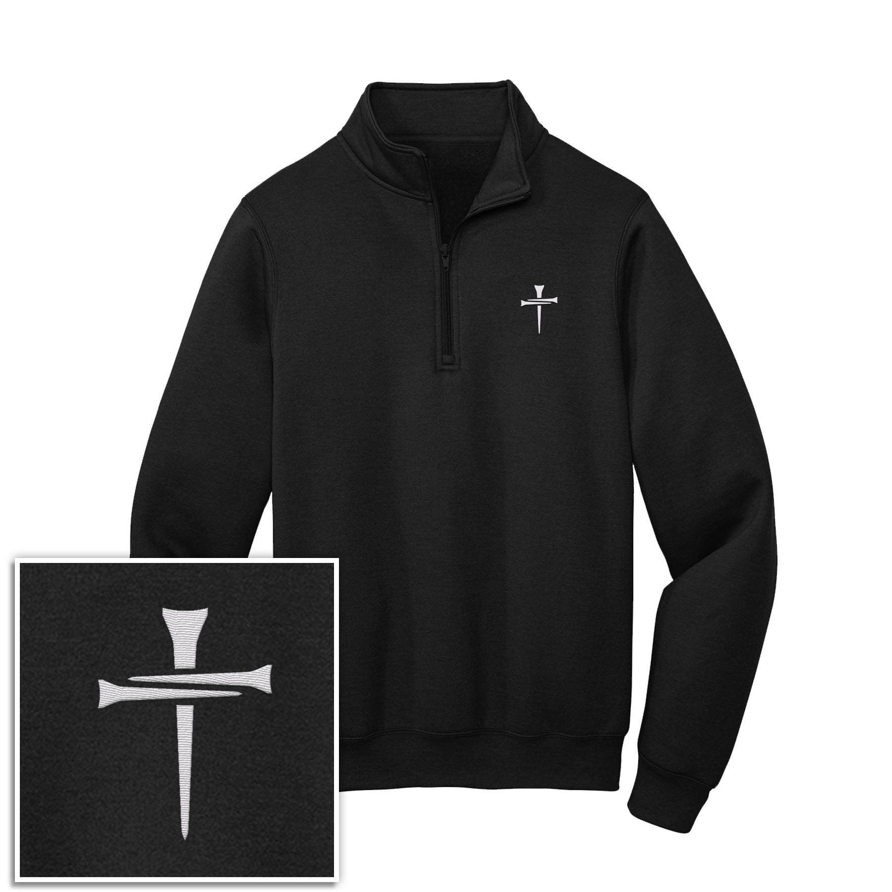 3 Tee Cross 1/4 - Zip Pullover Sweatshirt - Our True God