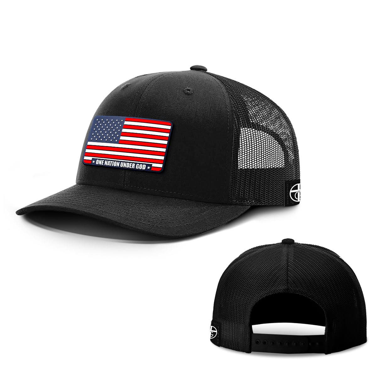 One Nation Under God Stars and Stripes Patch Hats