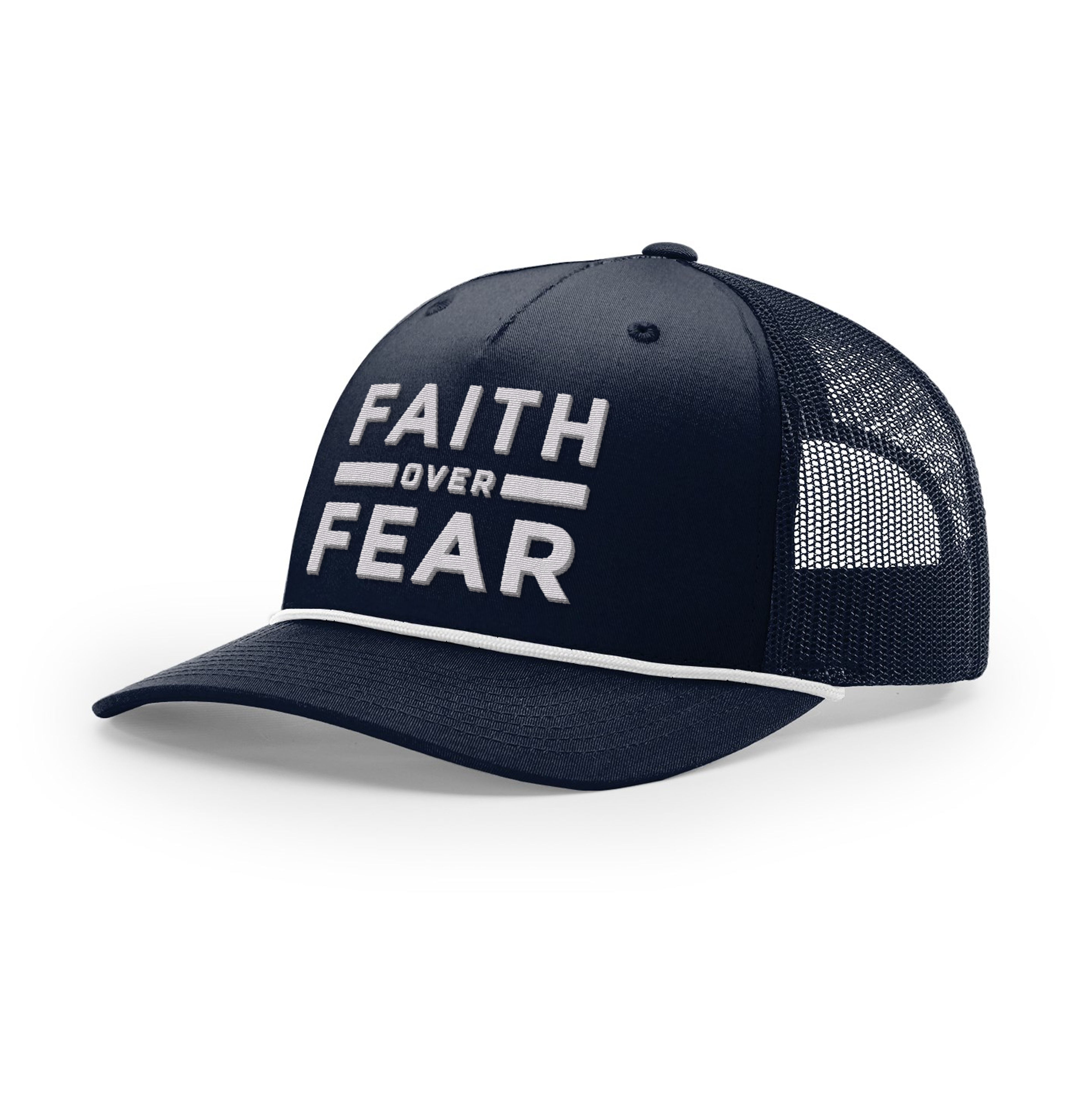 Faith Over Fear Rope Trucker Hats