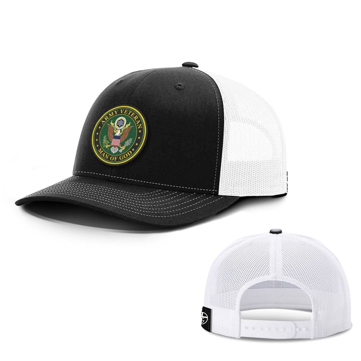 Army Veteran - Man Of God Patch Hats - Our True God