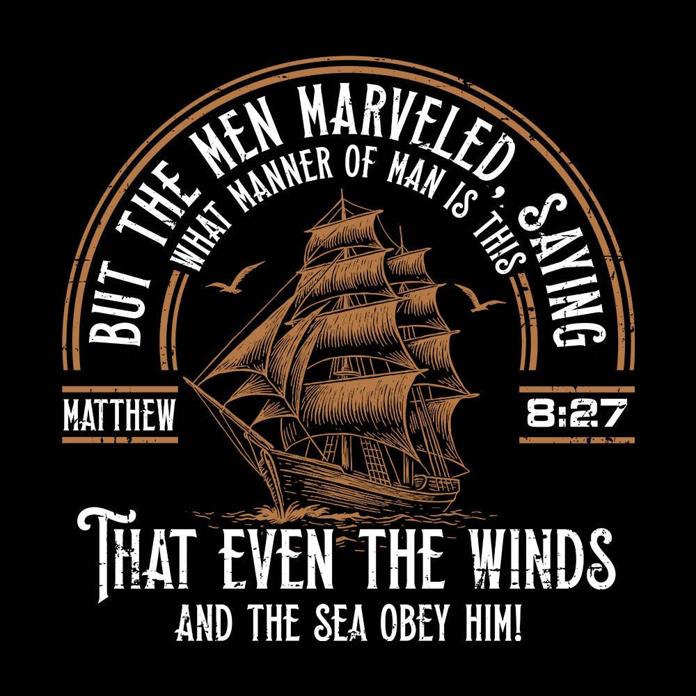 But The Men Marveled - Matthew 8:27 Hoodie (Back Print) - Our True God