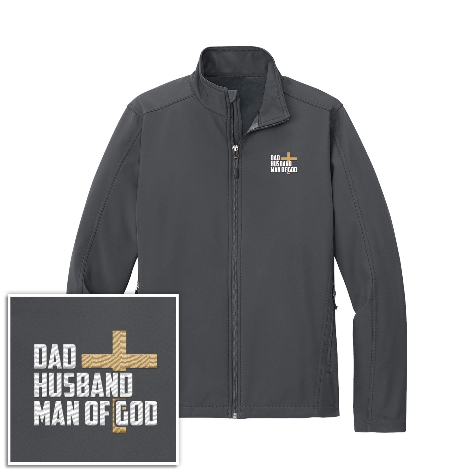 Dad, Husband, Man of God Core Soft Shell Jacket - Our True God