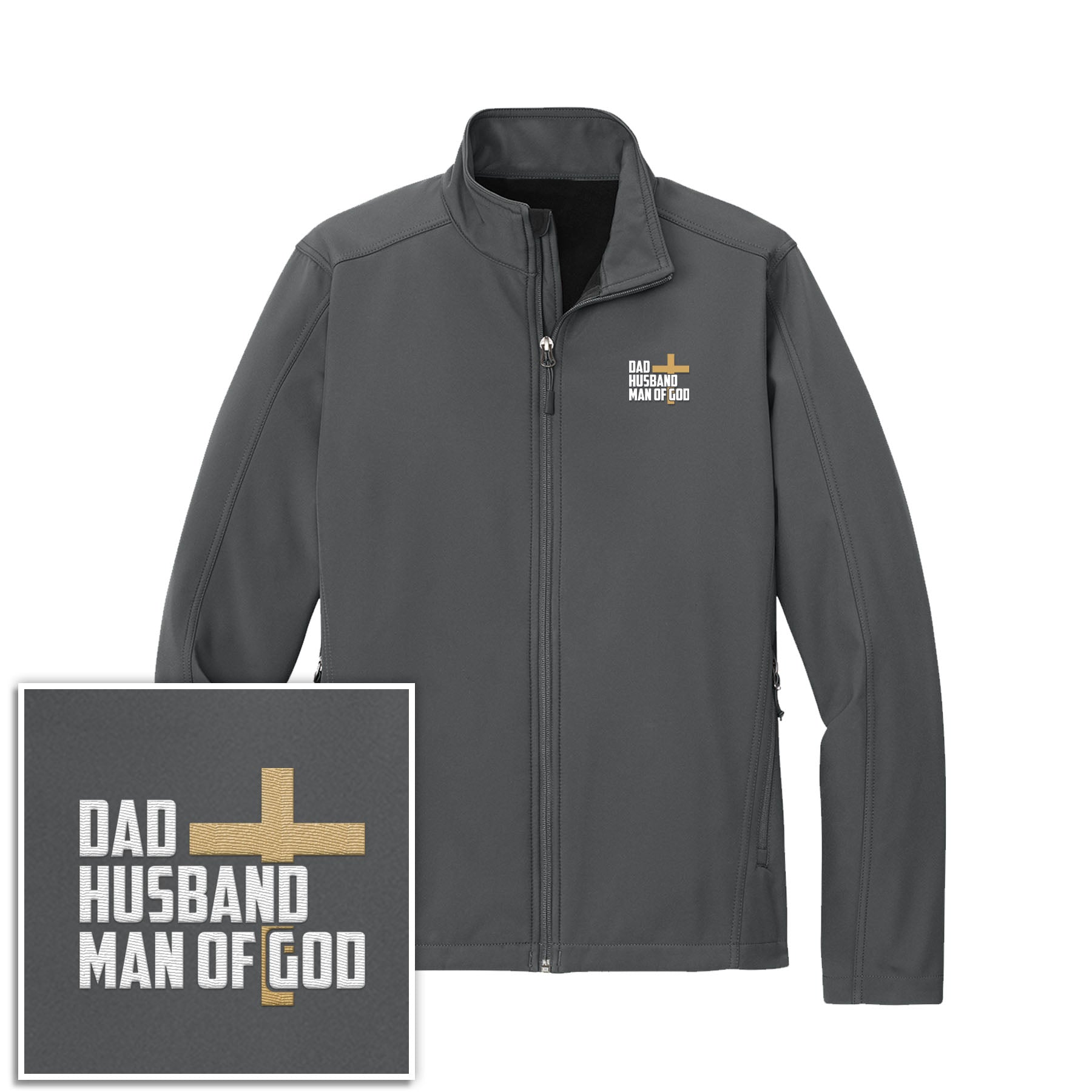 Dad, Husband, Man of God Core Soft Shell Jacket - Our True God