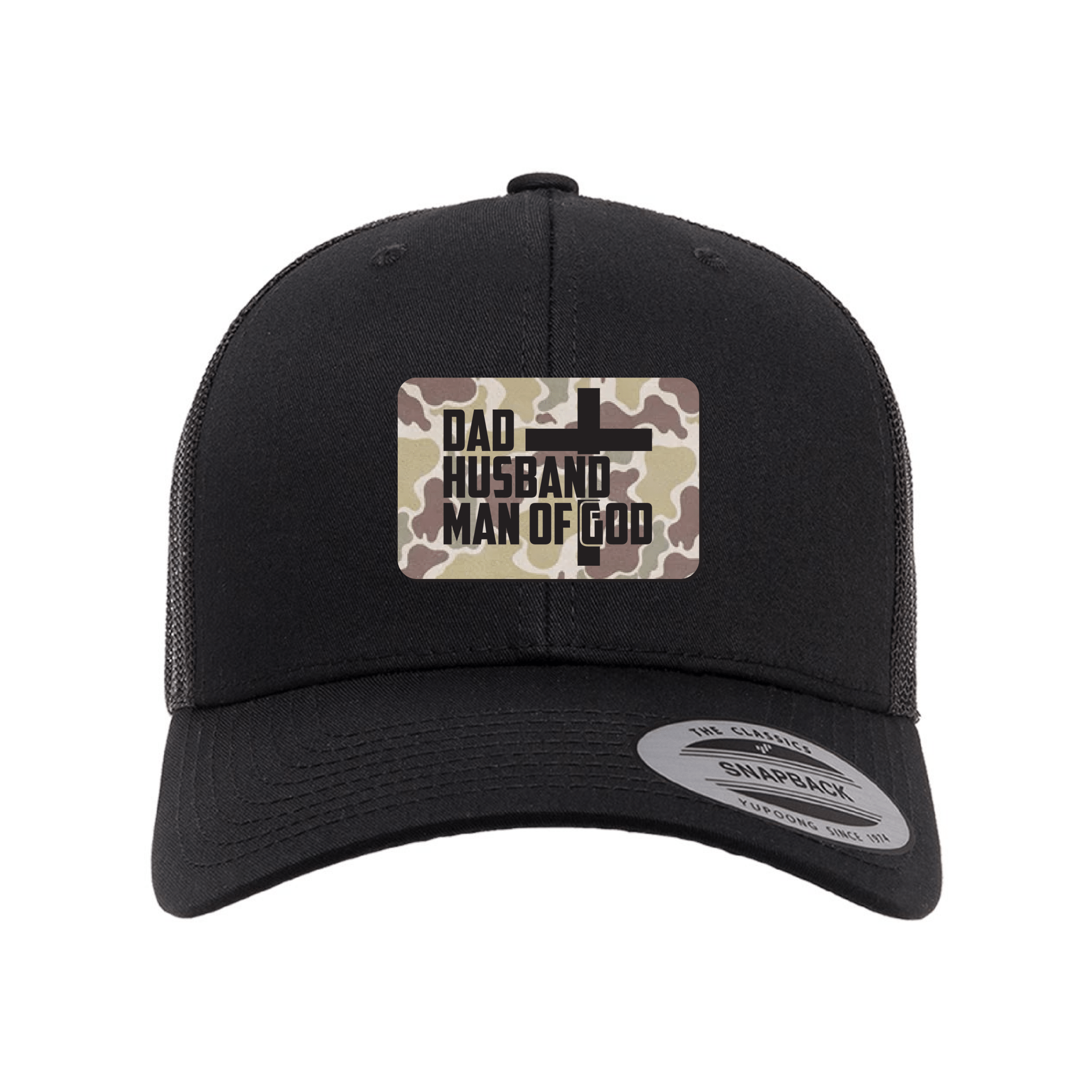Dad, Husband, Man of God Duck Camo Patch Fall Collection Hats - Our True God