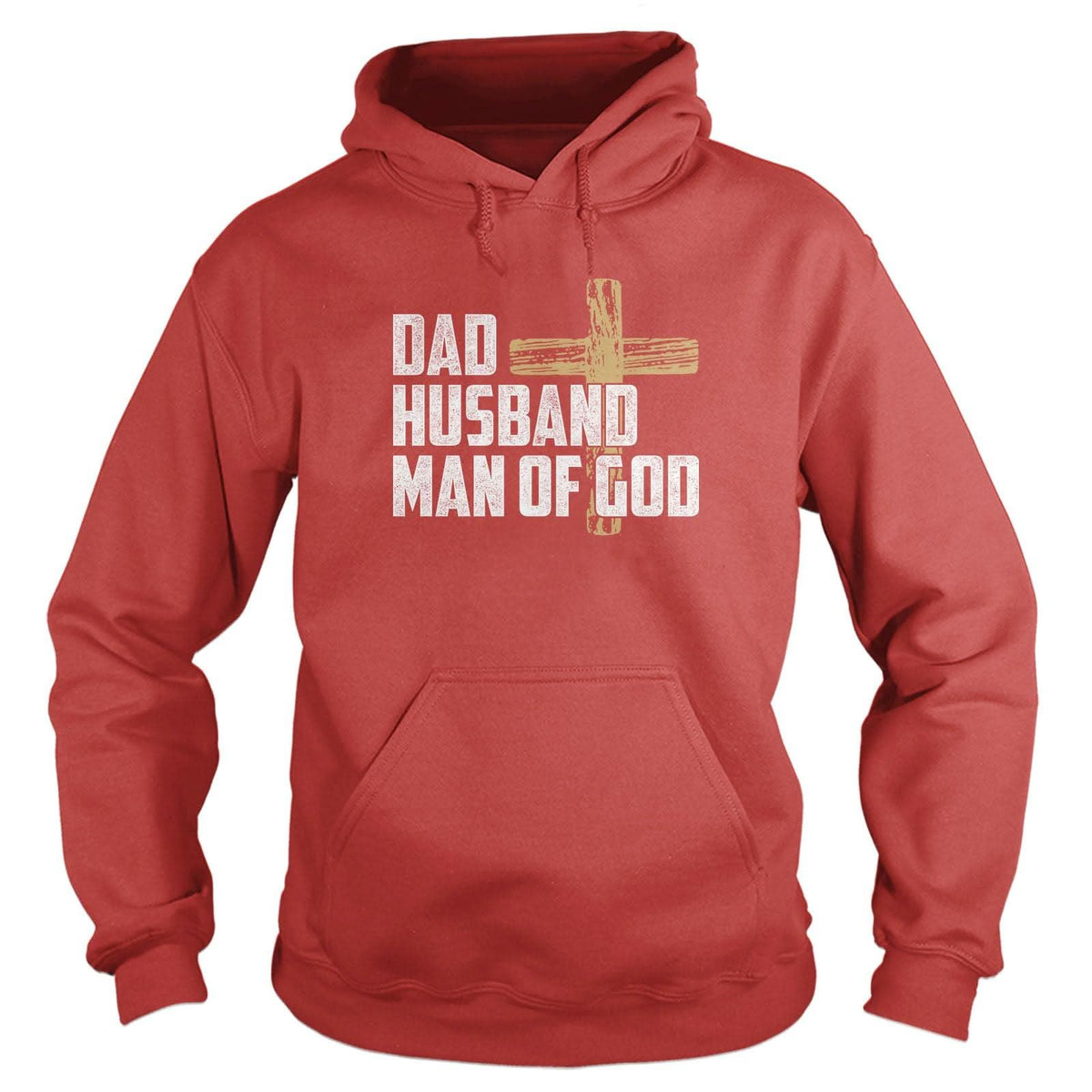 Our True God Apparel Hoodie / Red / S Dad, Husband, Man Of God Hoodie