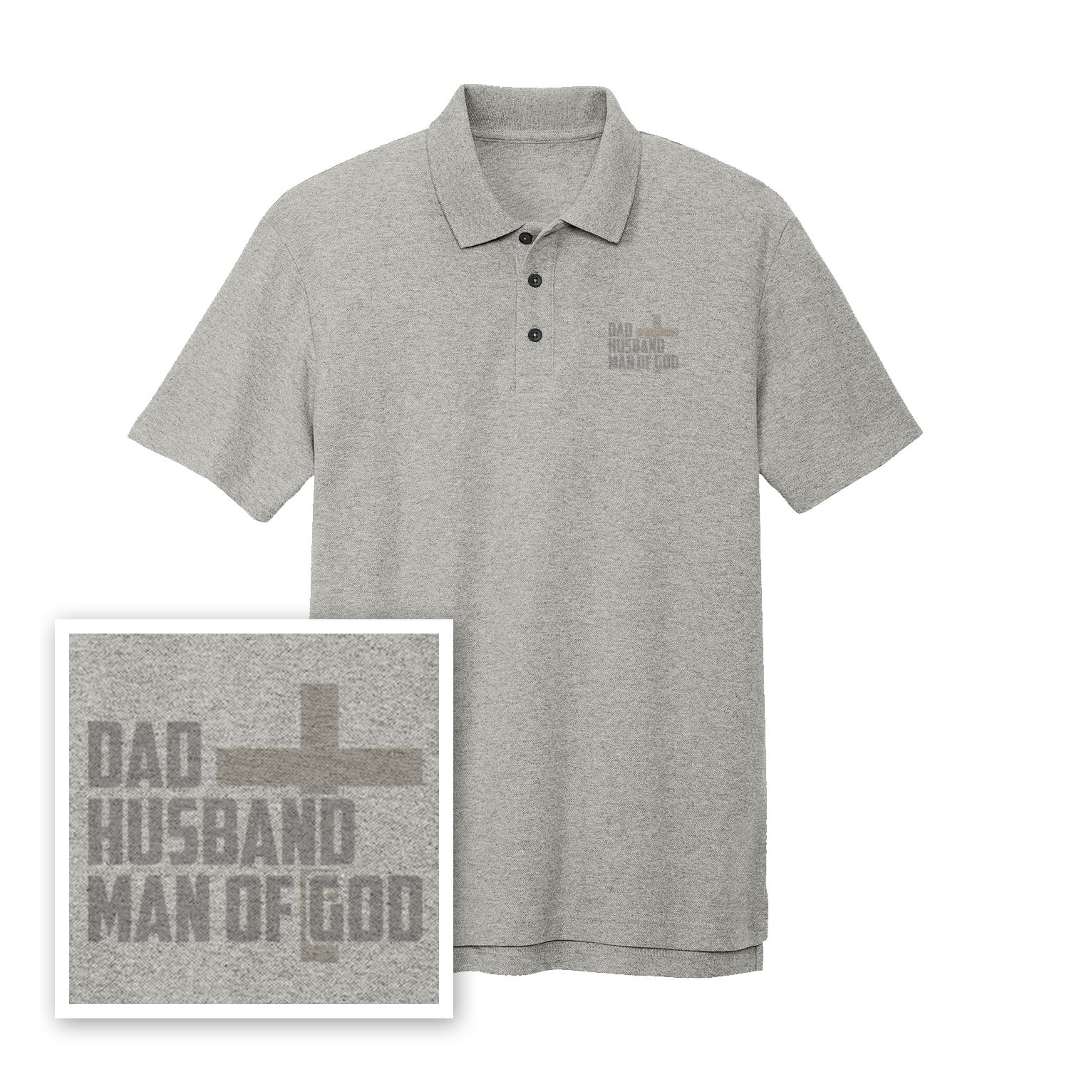 Dad, Husband, Man of God Performance Polo Shirt - Our True God