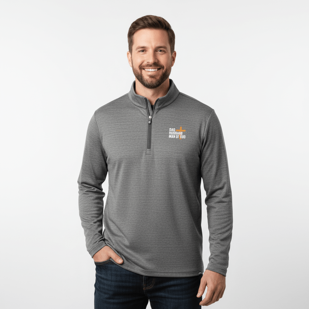Dad, Husband, Man of God TravisMathew Crestview 1/4 - Zip Pullover - Our True God