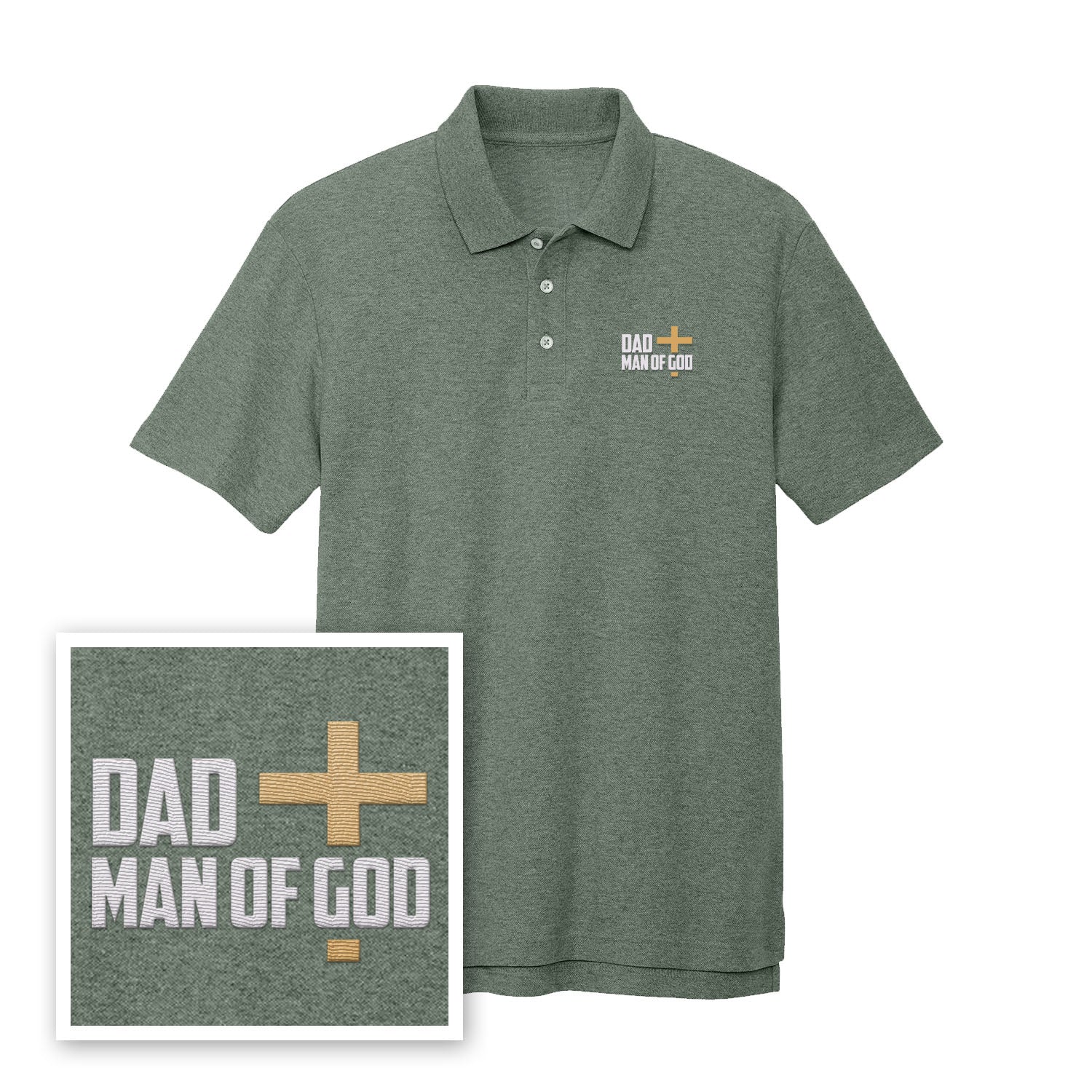 Dad, Man Of God Performance Polo Shirt - Our True God