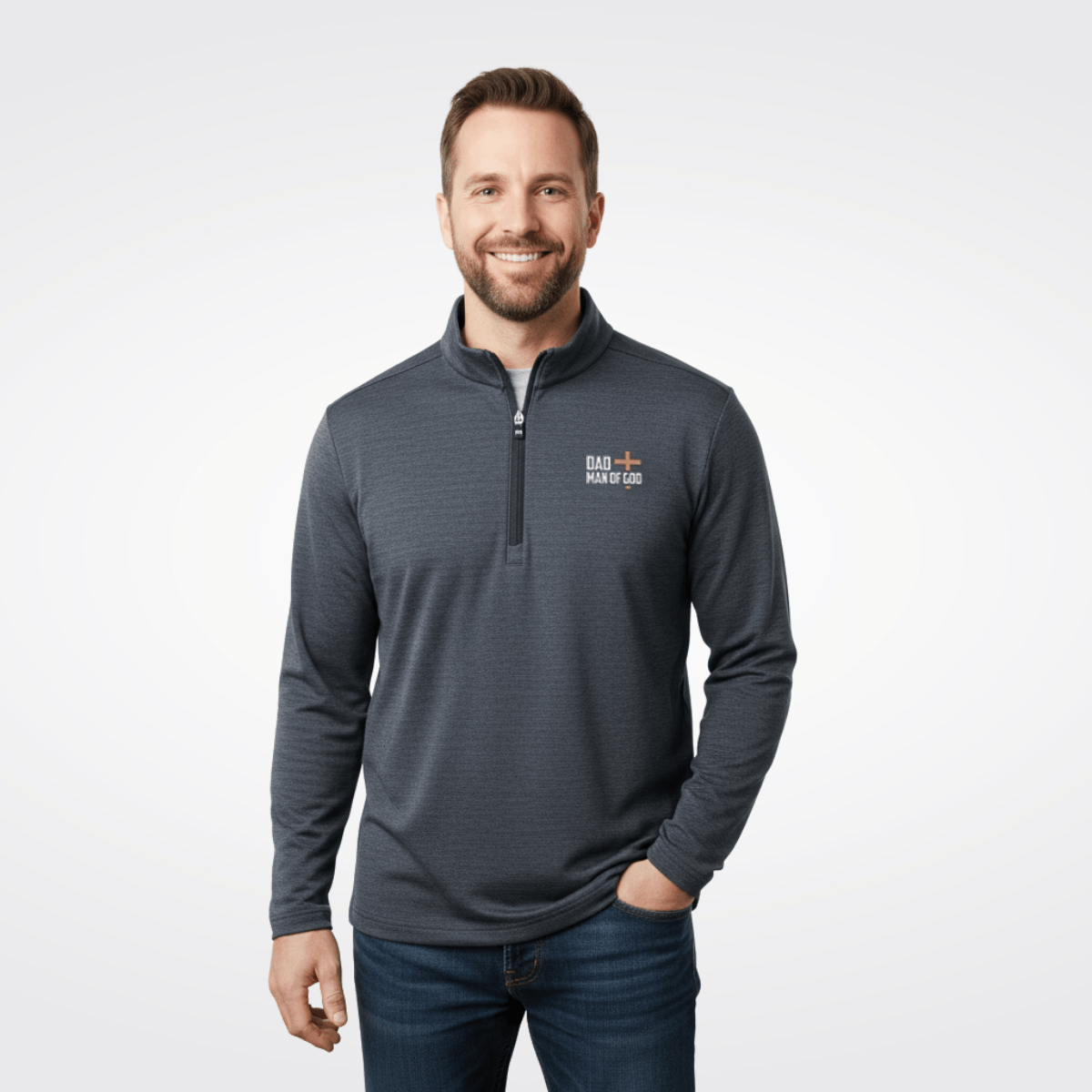Dad, Man Of God TravisMathew Crestview 1/4 - Zip Pullover - Our True God