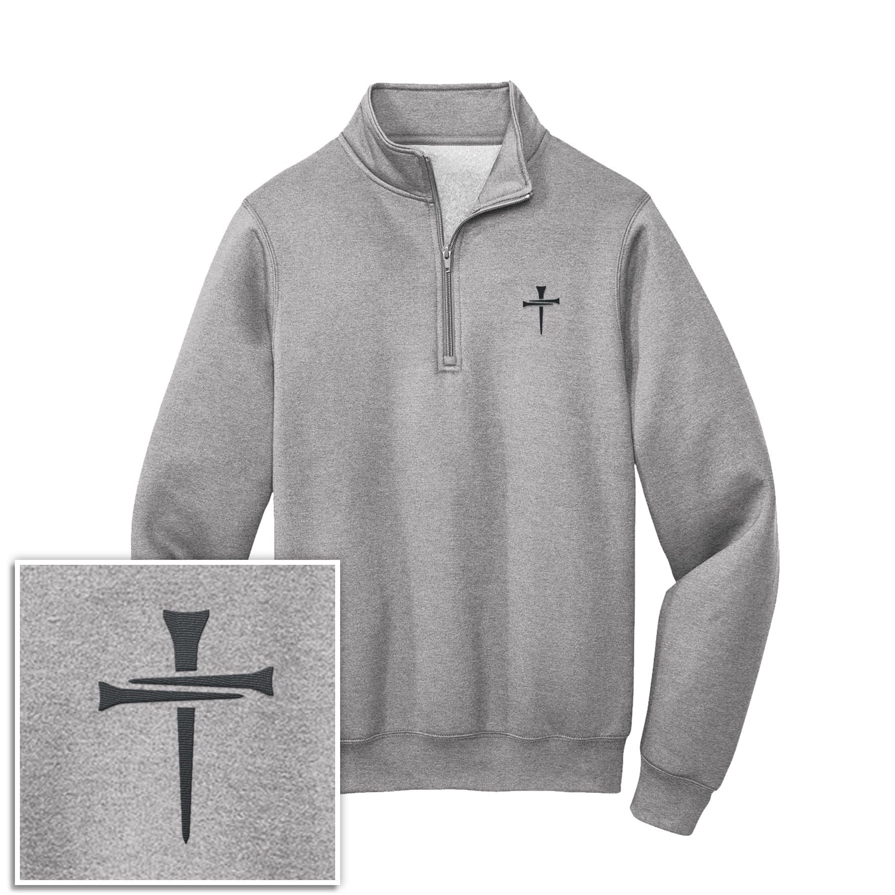 EDGE Printed Products Apparel Athletic Heather / S 3 Tee Cross 1/4-Zip Pullover Sweatshirt