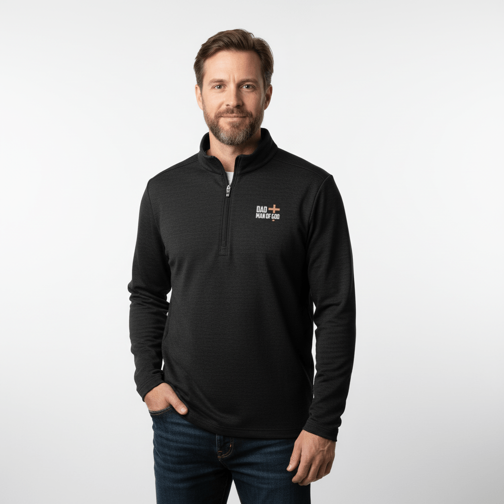 EDGE Printed Products Apparel Black / S Dad, Man Of God TravisMathew Crestview 1/4-Zip Pullover