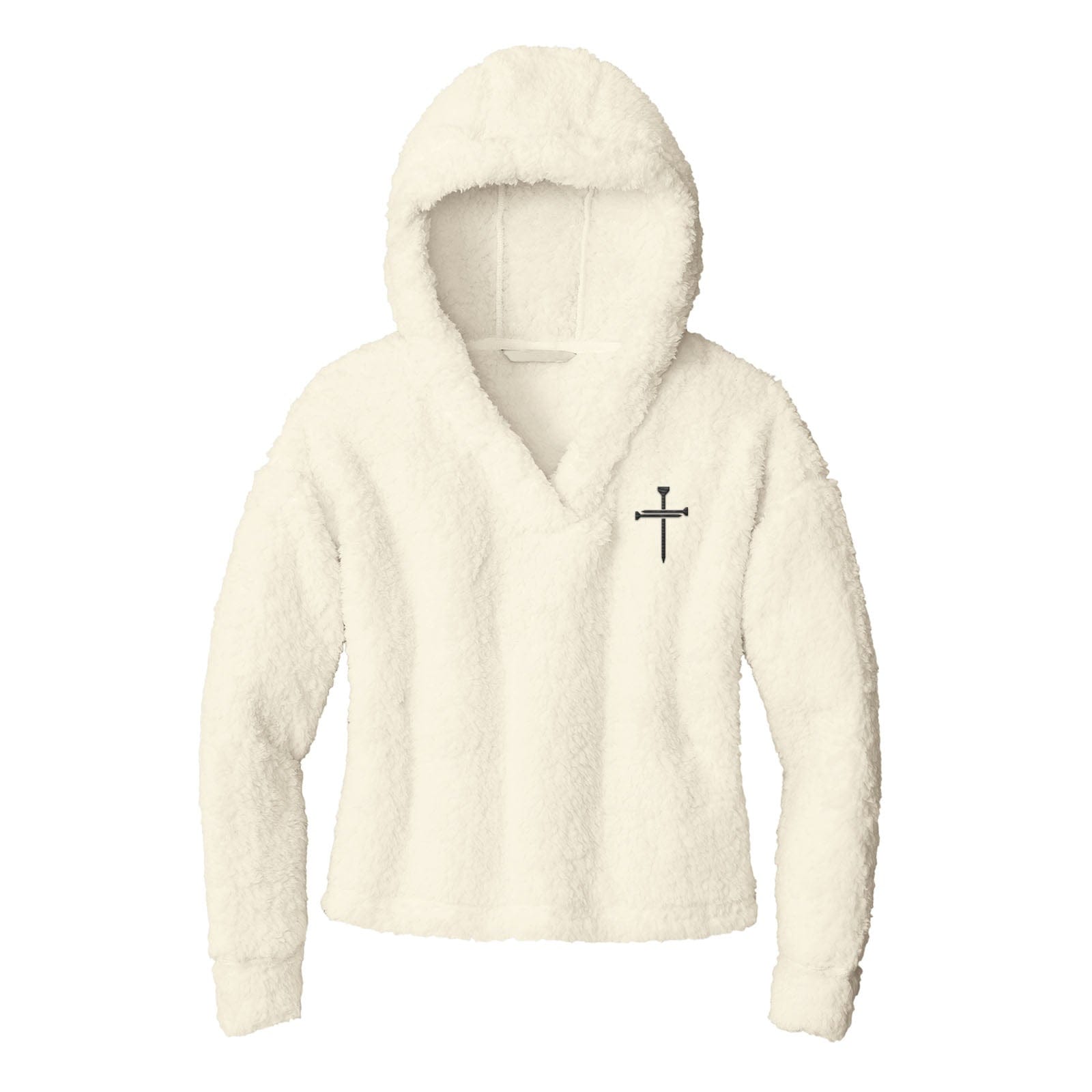 EDGE Printed Products Apparel Cozy Fleece Hoodie / Marshmallow / XS Nail Cross Cozy Fleece Hoodie