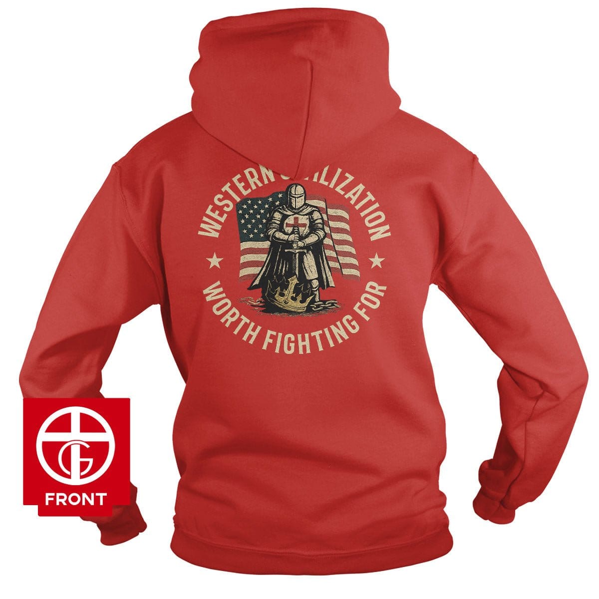 EDGE Printed Products Apparel Hoodie / Red / S Western Civilization Worth Fighting For Hoodie