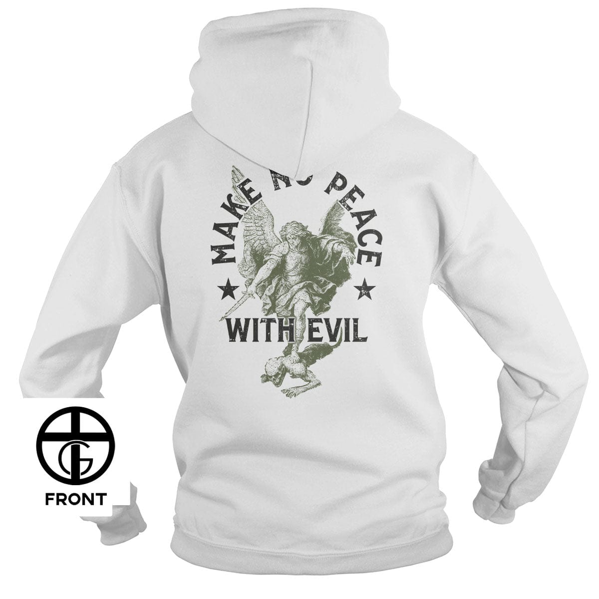 EDGE Printed Products Apparel Hoodie / White / S Make No Peace With Evil Hoodie