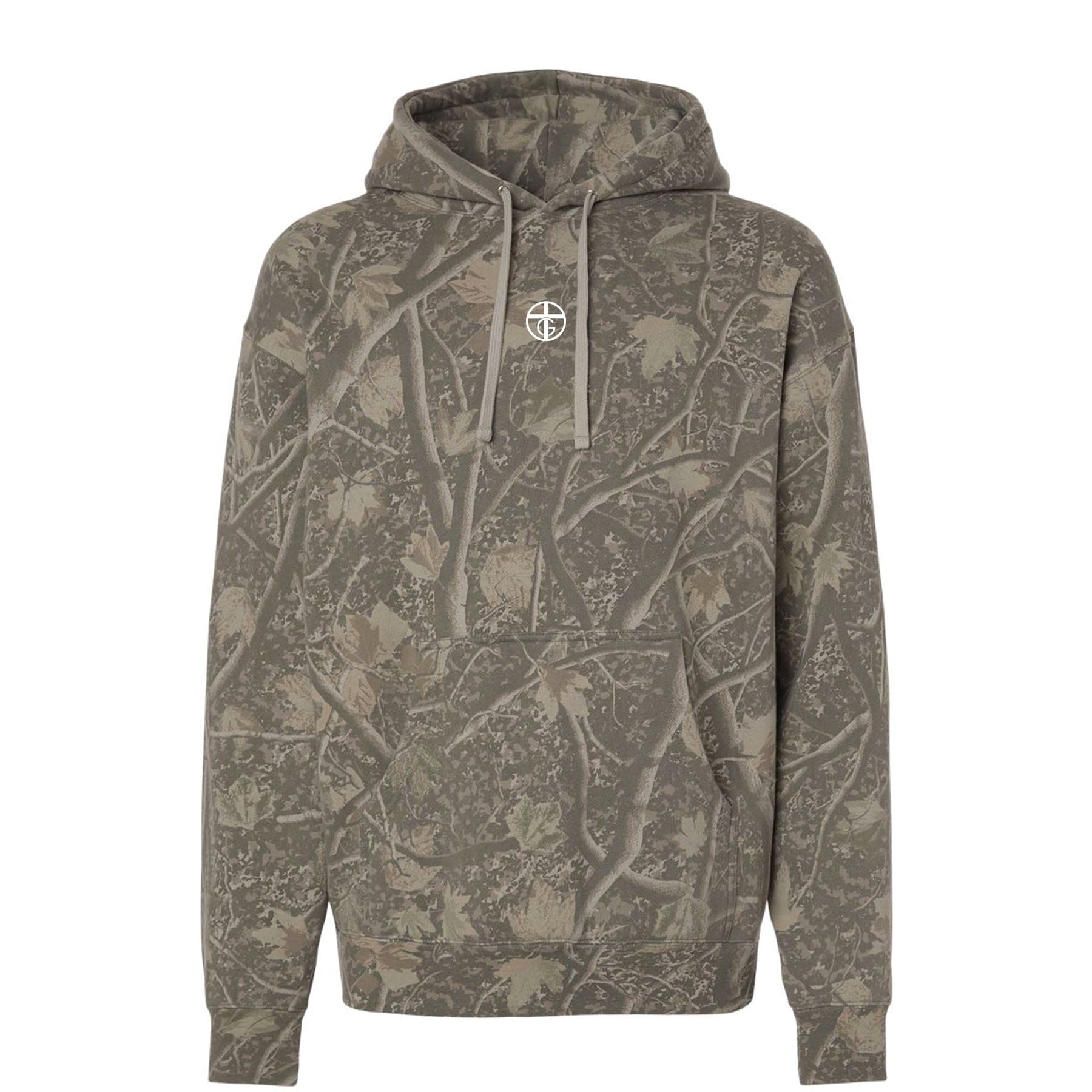 EDGE Printed Products Apparel Jesus Dropped The Charges Camo Hoodie (Back Print)