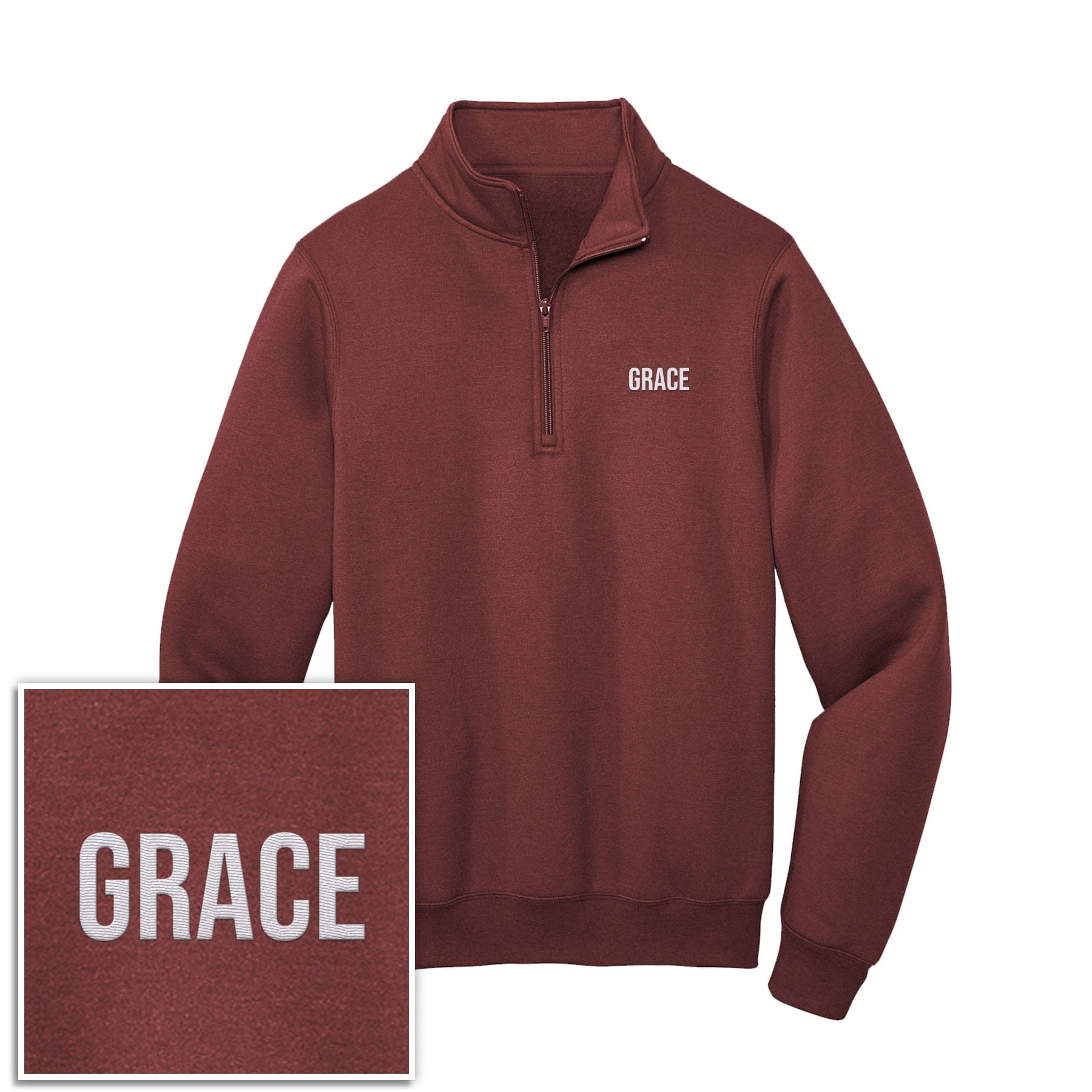 EDGE Printed Products Apparel Maroon / S Grace 1/4-Zip Pullover Sweatshirt