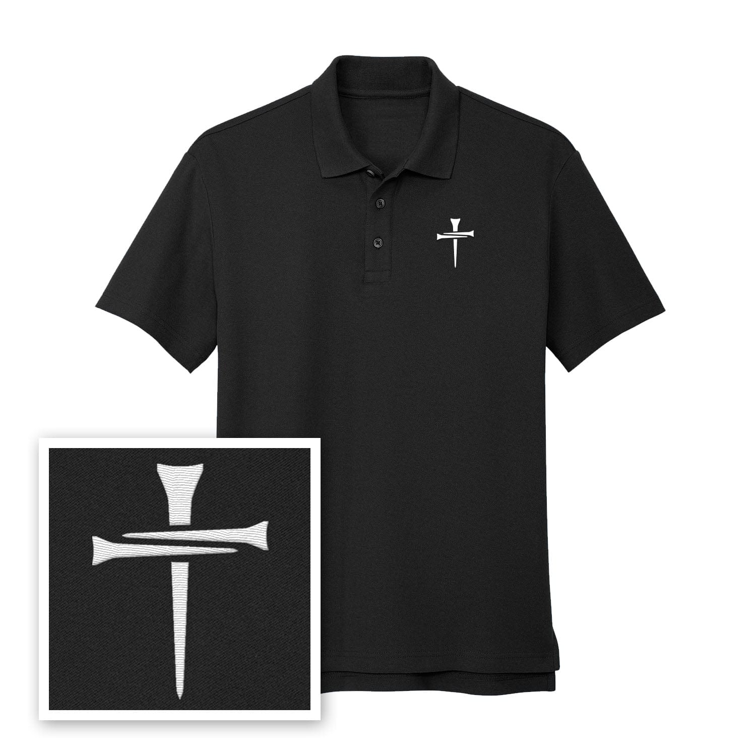 EDGE Printed Products Apparel Performance Polo / Black / XS 3 Tee Cross Performance Polo Shirt