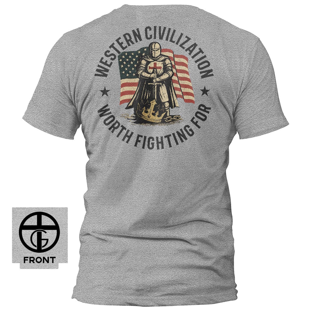 EDGE Printed Products Apparel T-Shirt / Grey / S Western Civilization Worth Fighting For T-Shirt