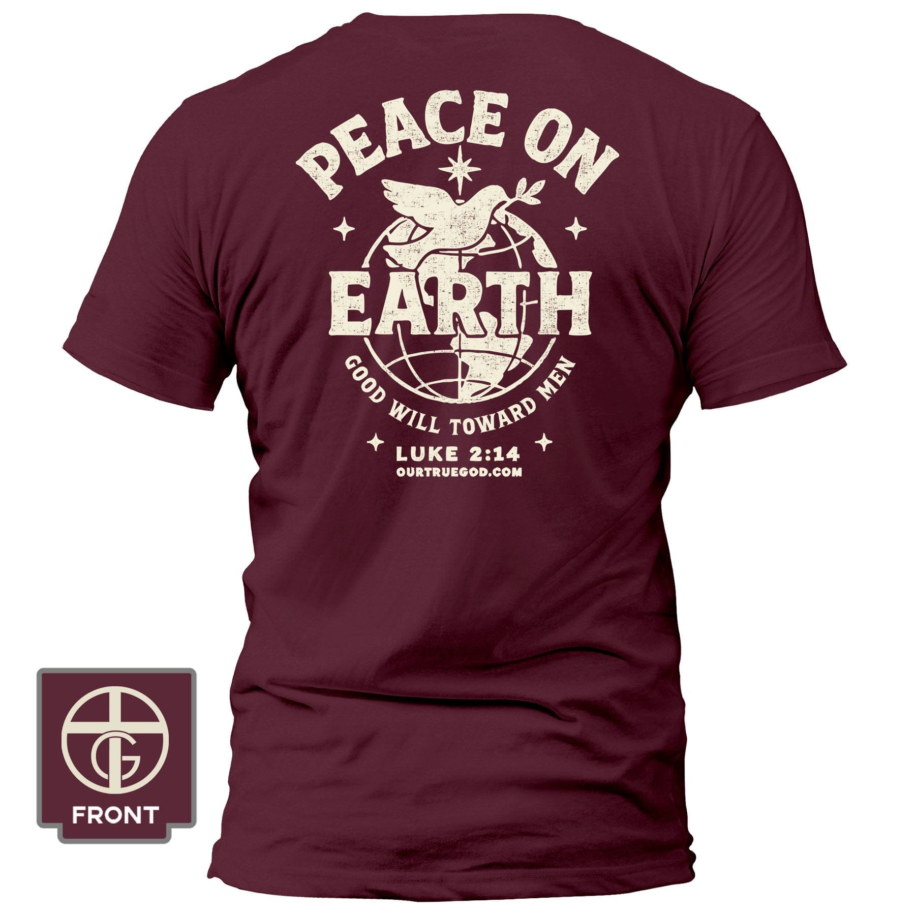 EDGE Printed Products Apparel T-Shirt / Maroon / S Peace On Earth T-Shirt