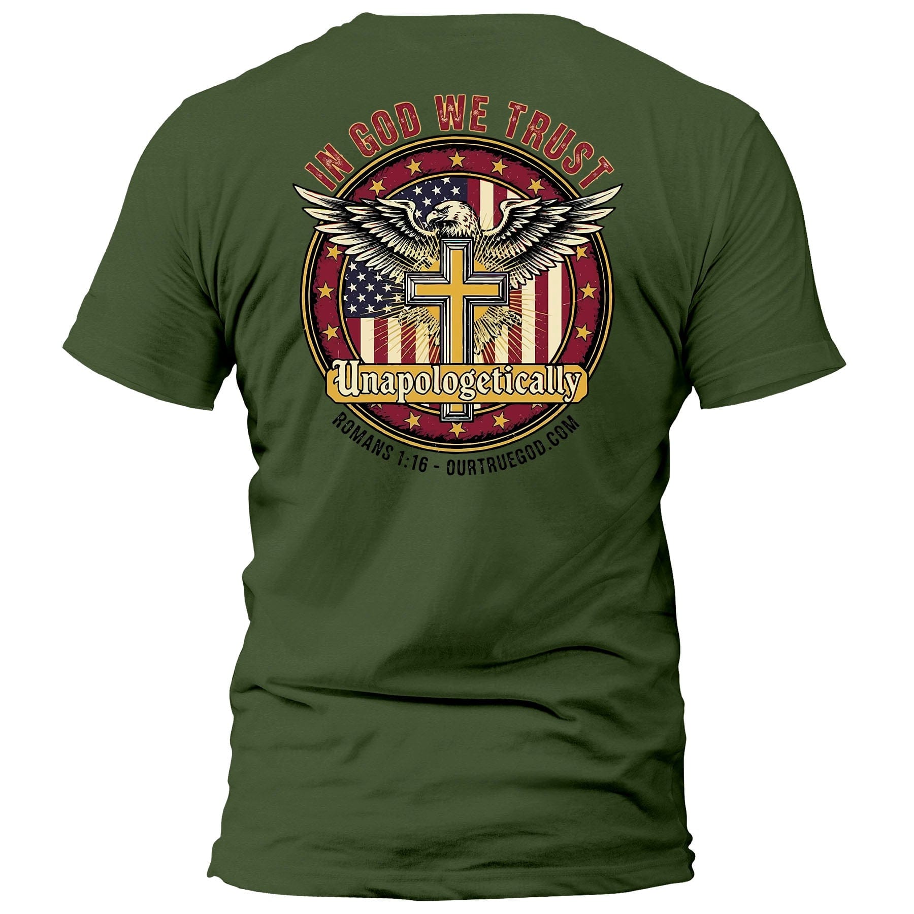 EDGE Printed Products Apparel T-Shirt / Olive / S In God We Trust, Unapologetically T-Shirt
