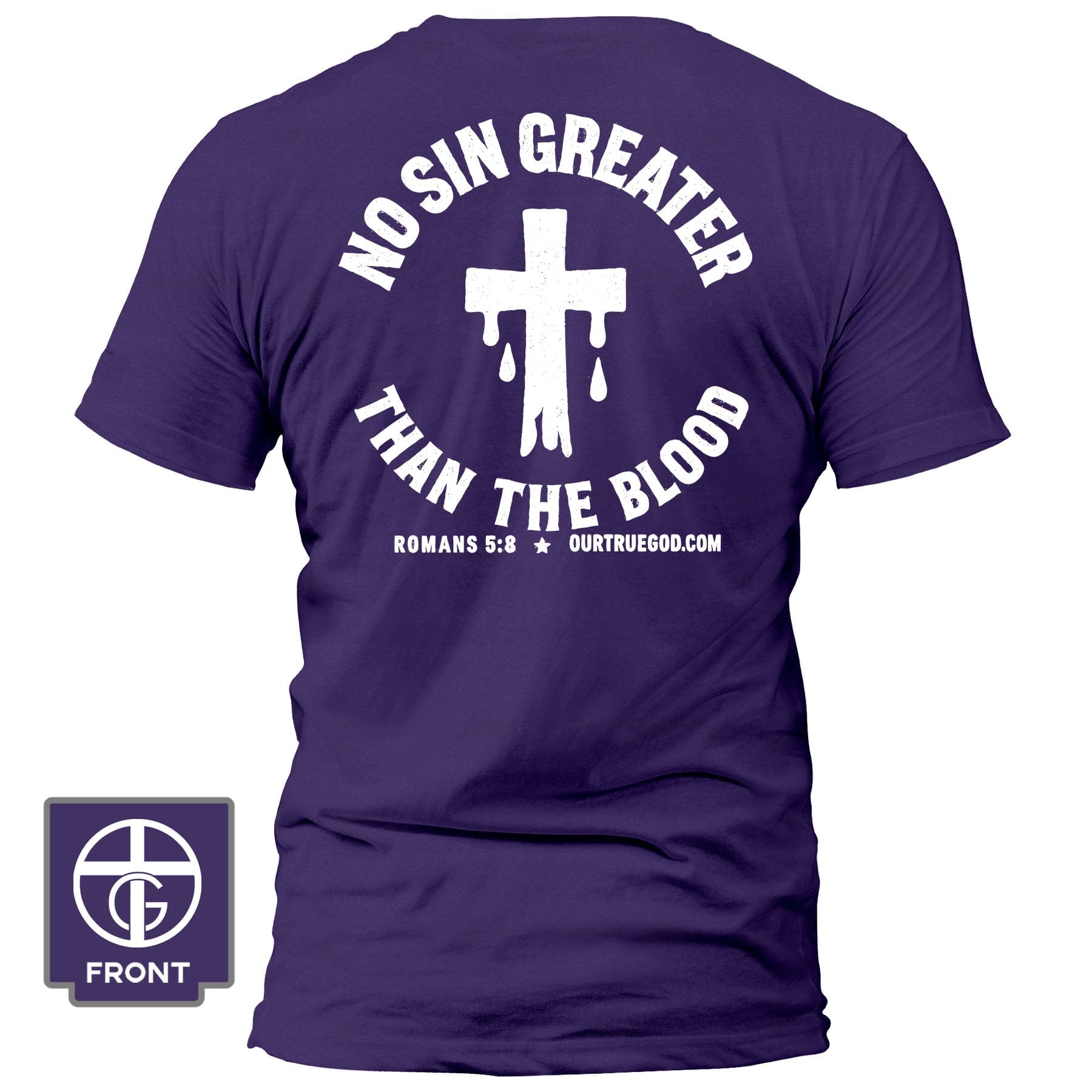 EDGE Printed Products Apparel T-Shirt / Purple / S No Sin Greater Than The Blood T-Shirt