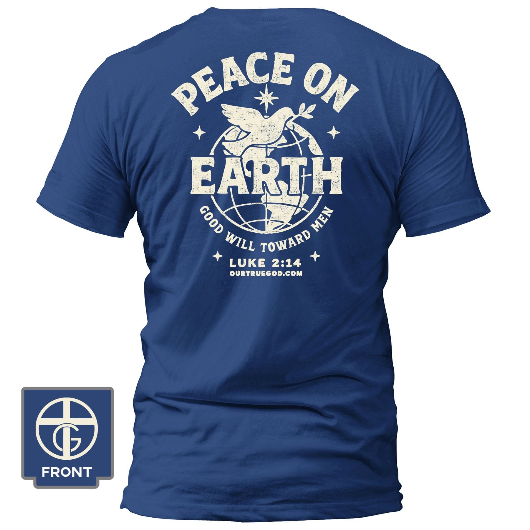 EDGE Printed Products Apparel T-Shirt / Royal Blue / S Peace On Earth T-Shirt