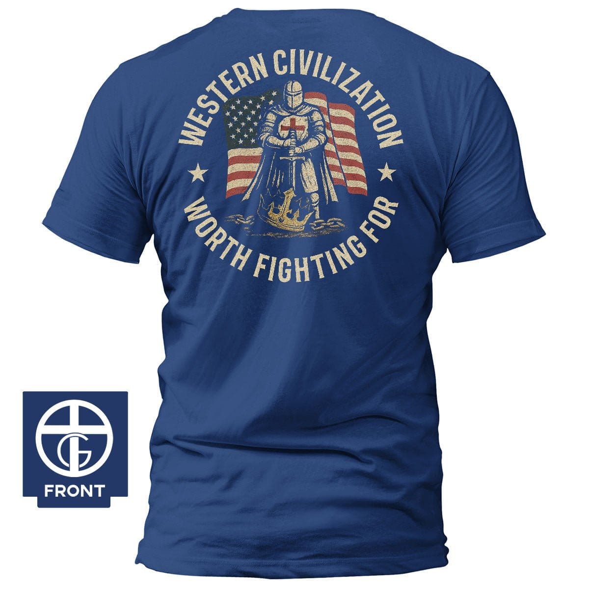 EDGE Printed Products Apparel T-Shirt / Royal Blue / S Western Civilization Worth Fighting For T-Shirt