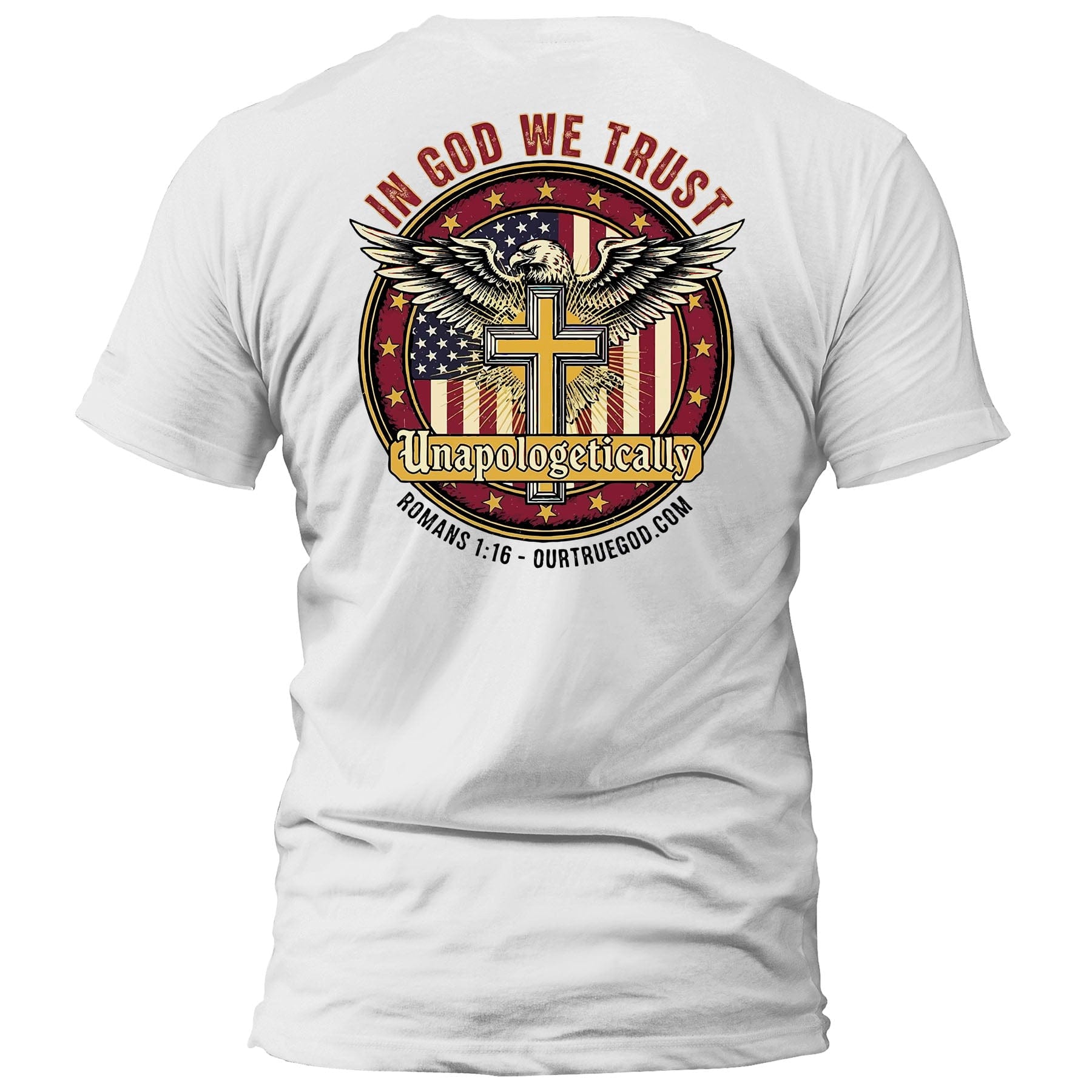 EDGE Printed Products Apparel T-Shirt / White / S In God We Trust, Unapologetically T-Shirt