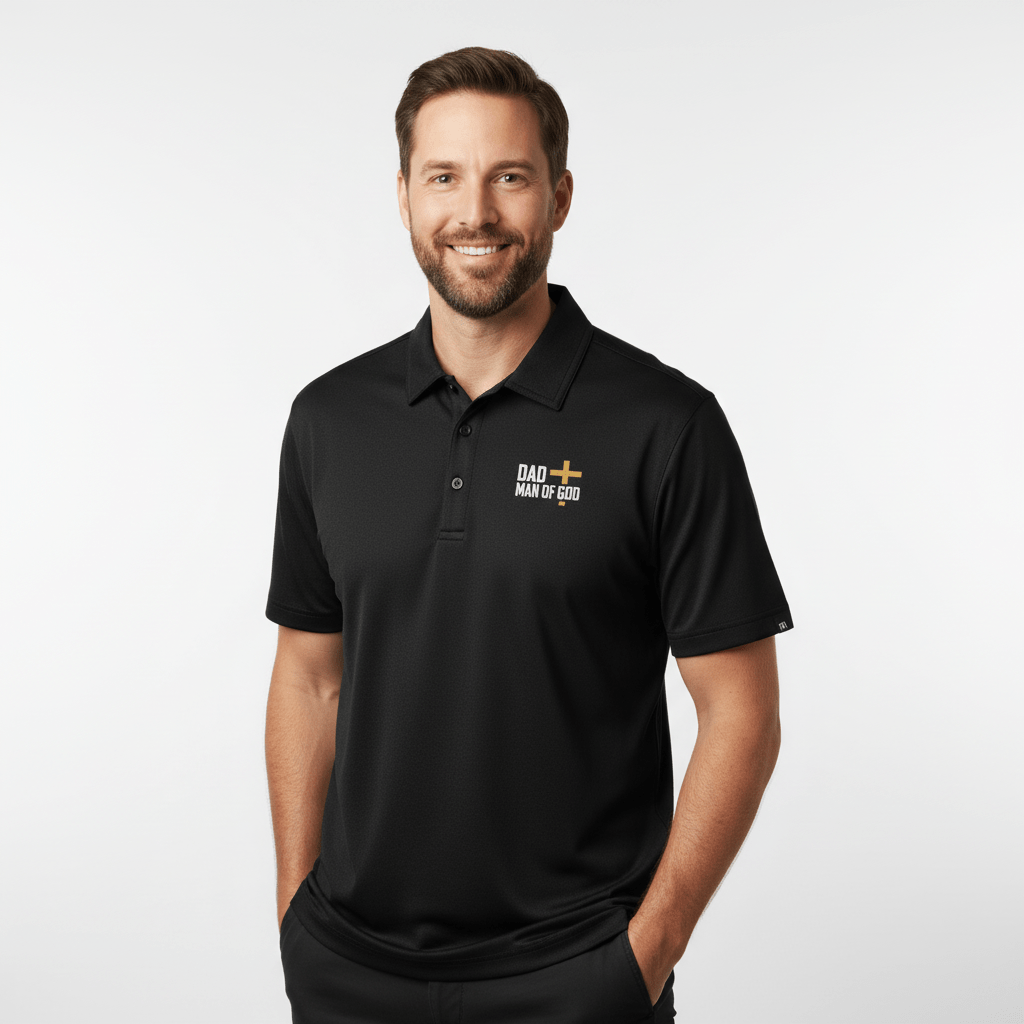 EDGE Printed Products Apparel TravisMathew Coto Performance Polo / Black / S Dad, Man Of God TravisMathew Polo