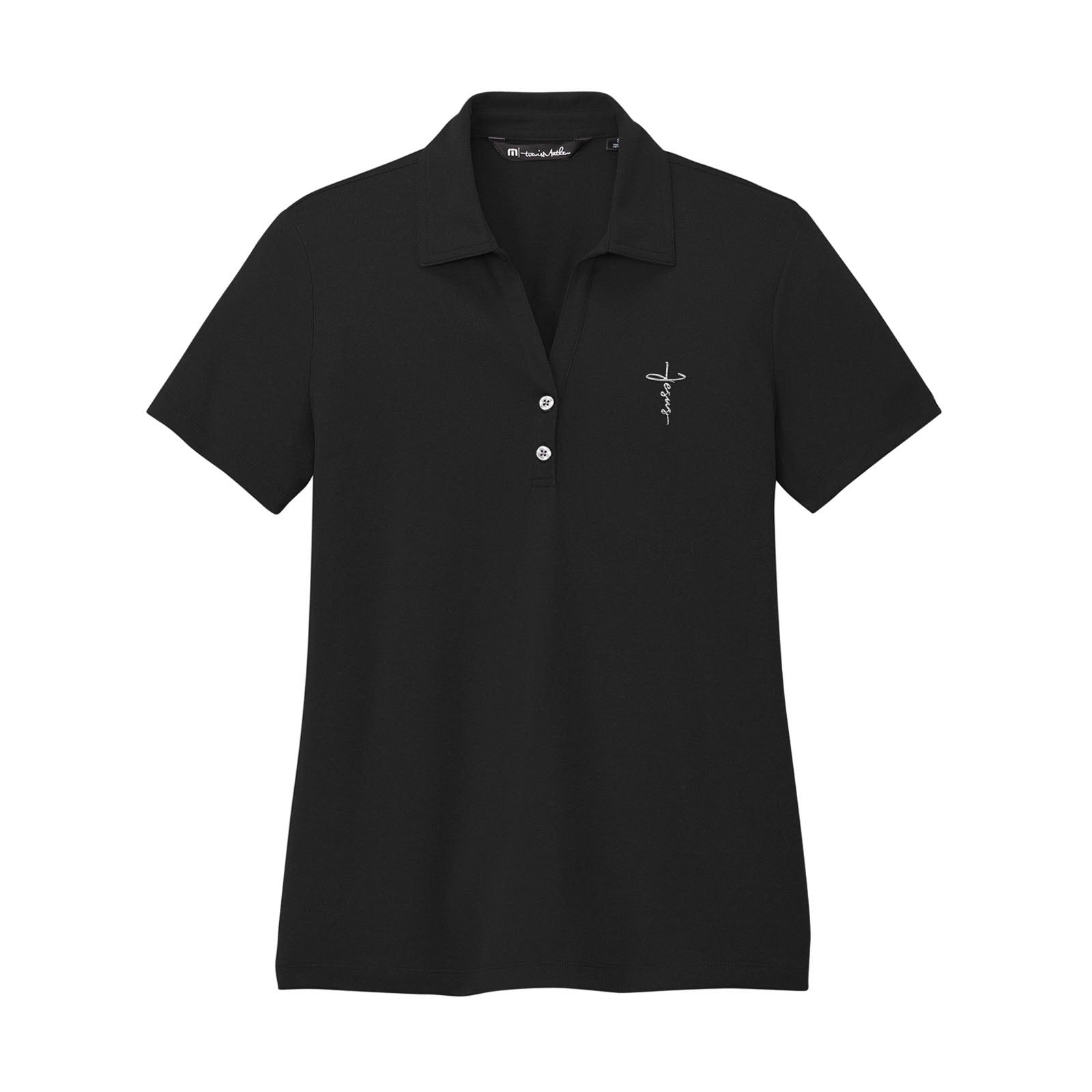 EDGE Printed Products Apparel TravisMathew Coto Performance Polo / Black / S Jesus Cross TravisMathew Women's Polo