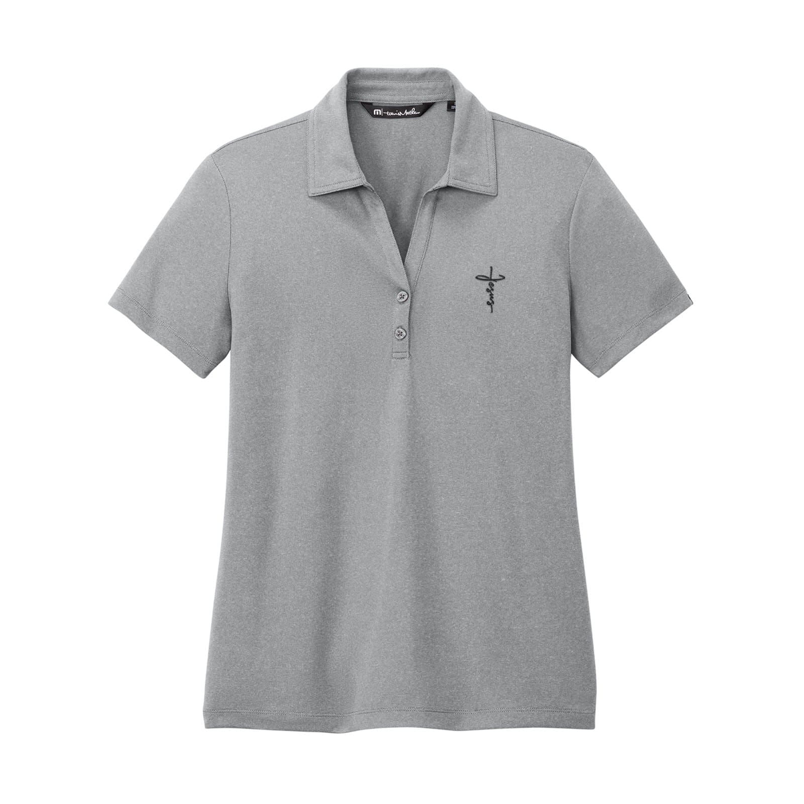 EDGE Printed Products Apparel TravisMathew Coto Performance Polo / Quiet Shade Grey Heather / S Jesus Cross TravisMathew Women's Polo
