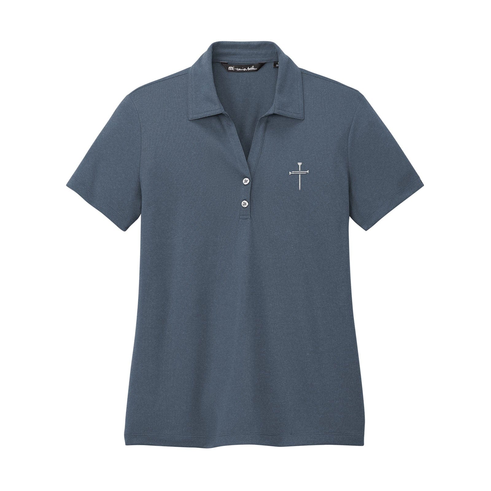EDGE Printed Products Apparel TravisMathew Coto Performance Polo / Vintage Indigo Black / S Nail Cross TravisMathew Women's Polo