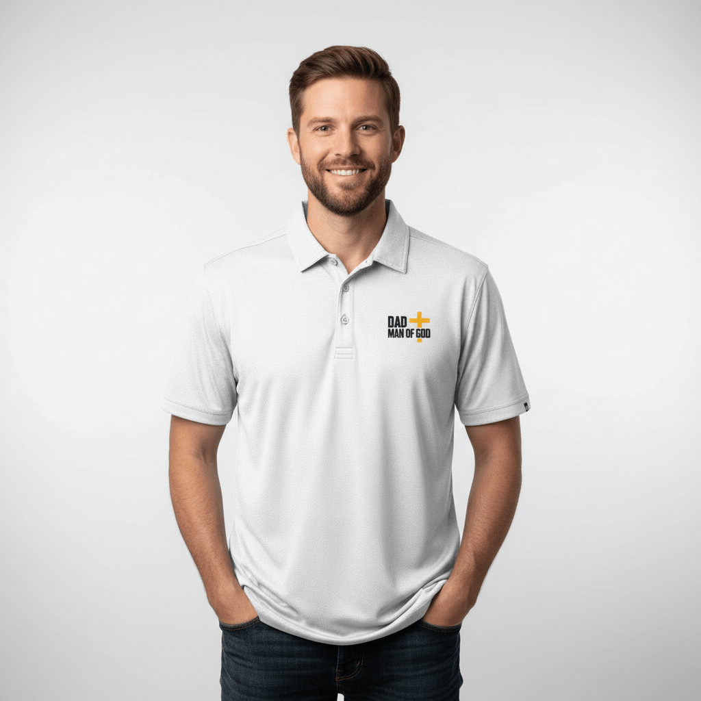 EDGE Printed Products Apparel TravisMathew Coto Performance Polo / White / S Dad, Man Of God TravisMathew Polo