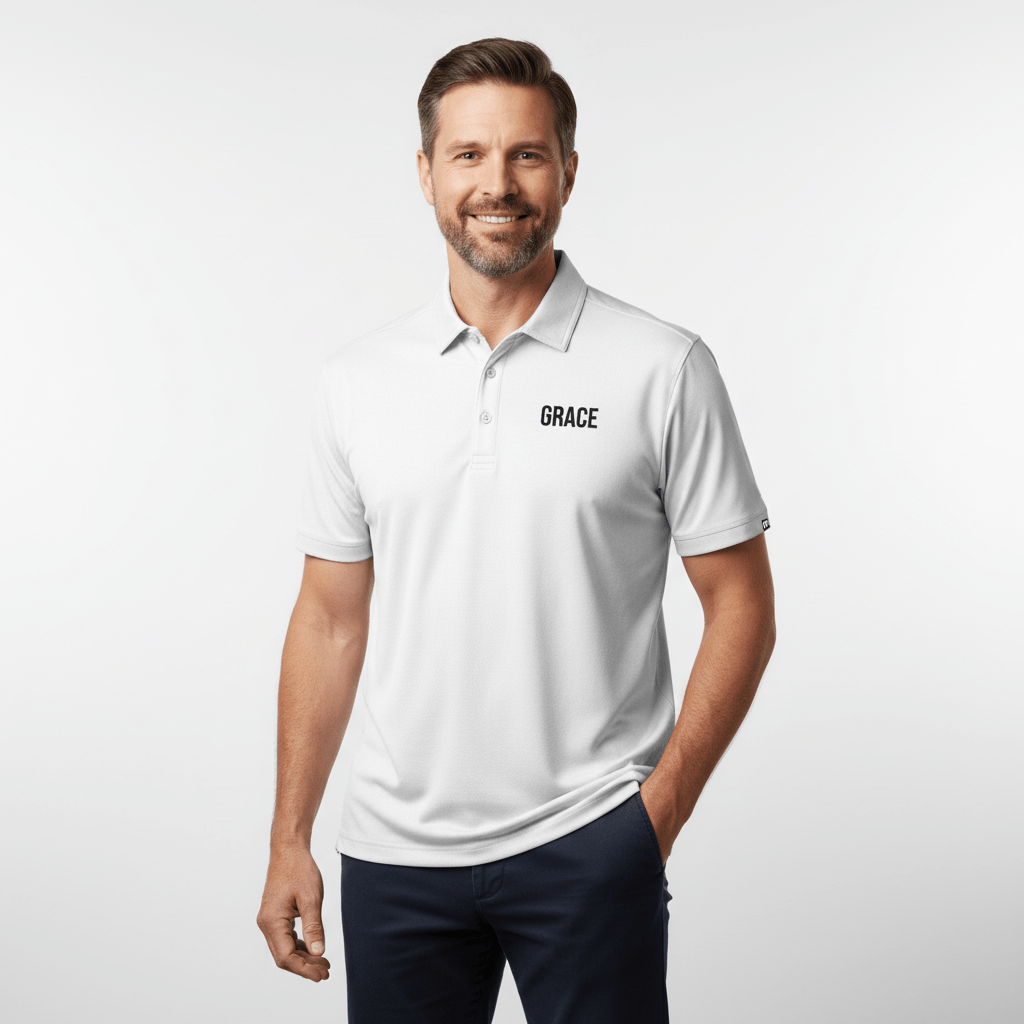 EDGE Printed Products Apparel TravisMathew Coto Performance Polo / White / S Grace TravisMathew Polo