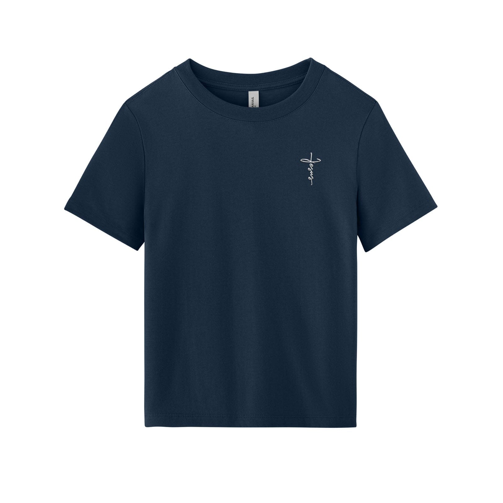 EDGE Printed Products Apparel Women’s 6-Ounce Heavyweight Tee / Navy / XS Jesus Cross Women’s Heavyweight Tee