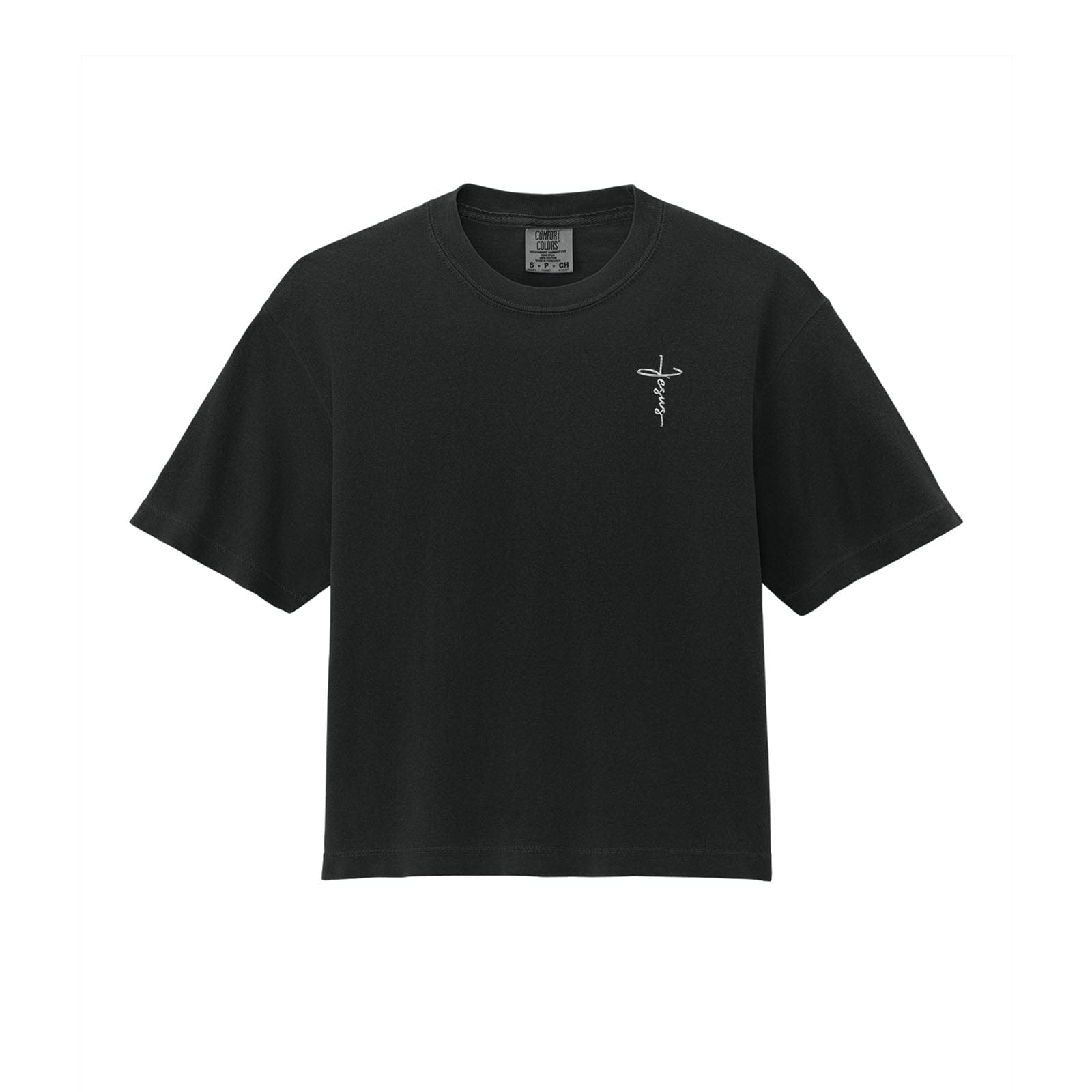 EDGE Printed Products Apparel Women’s Boxy Tee / Black / XS Jesus Cross Women’s Boxy Tee