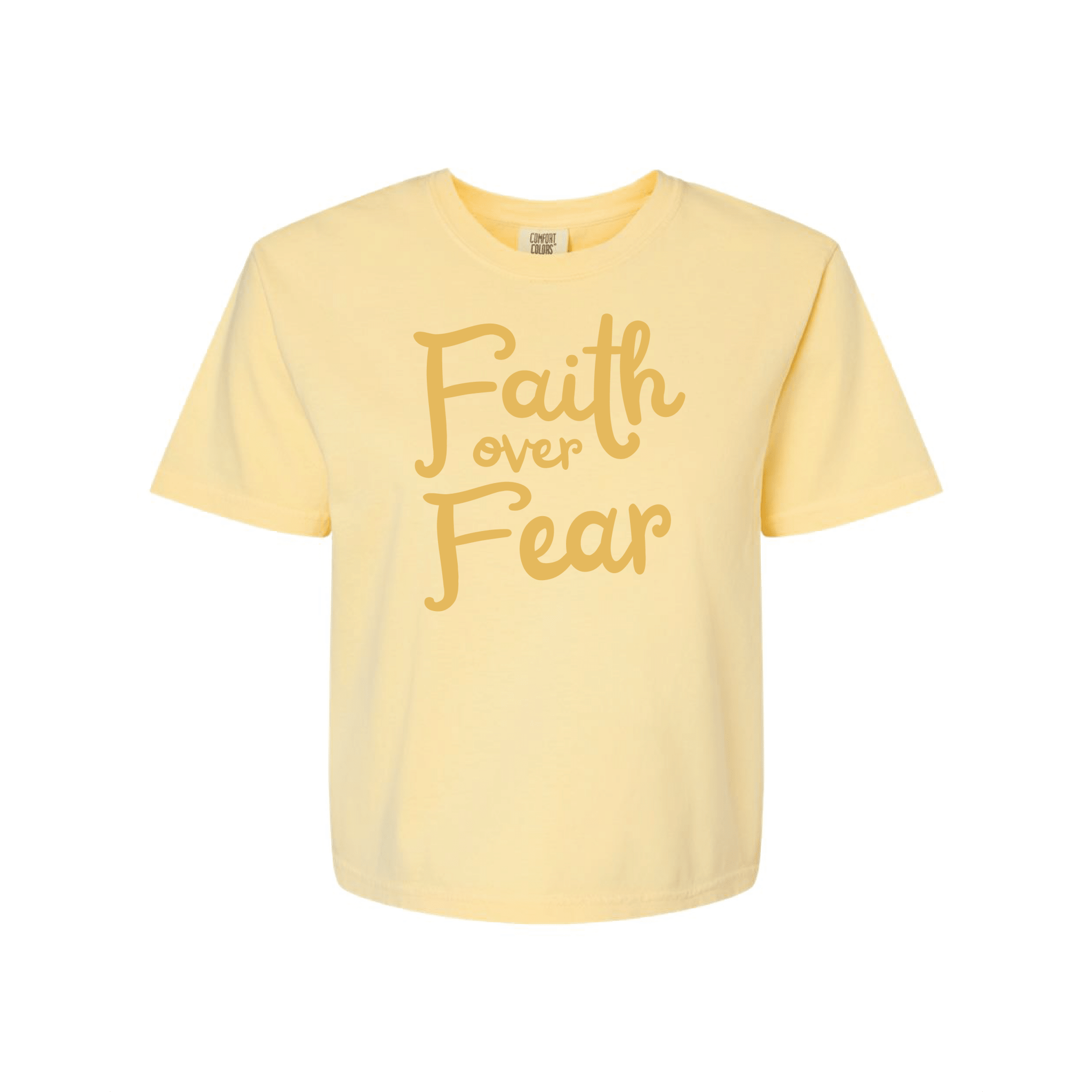 EDGE Printed Products Apparel Women’s Boxy Tee / Butter / XS Faith Over Fear Women’s Boxy Tee