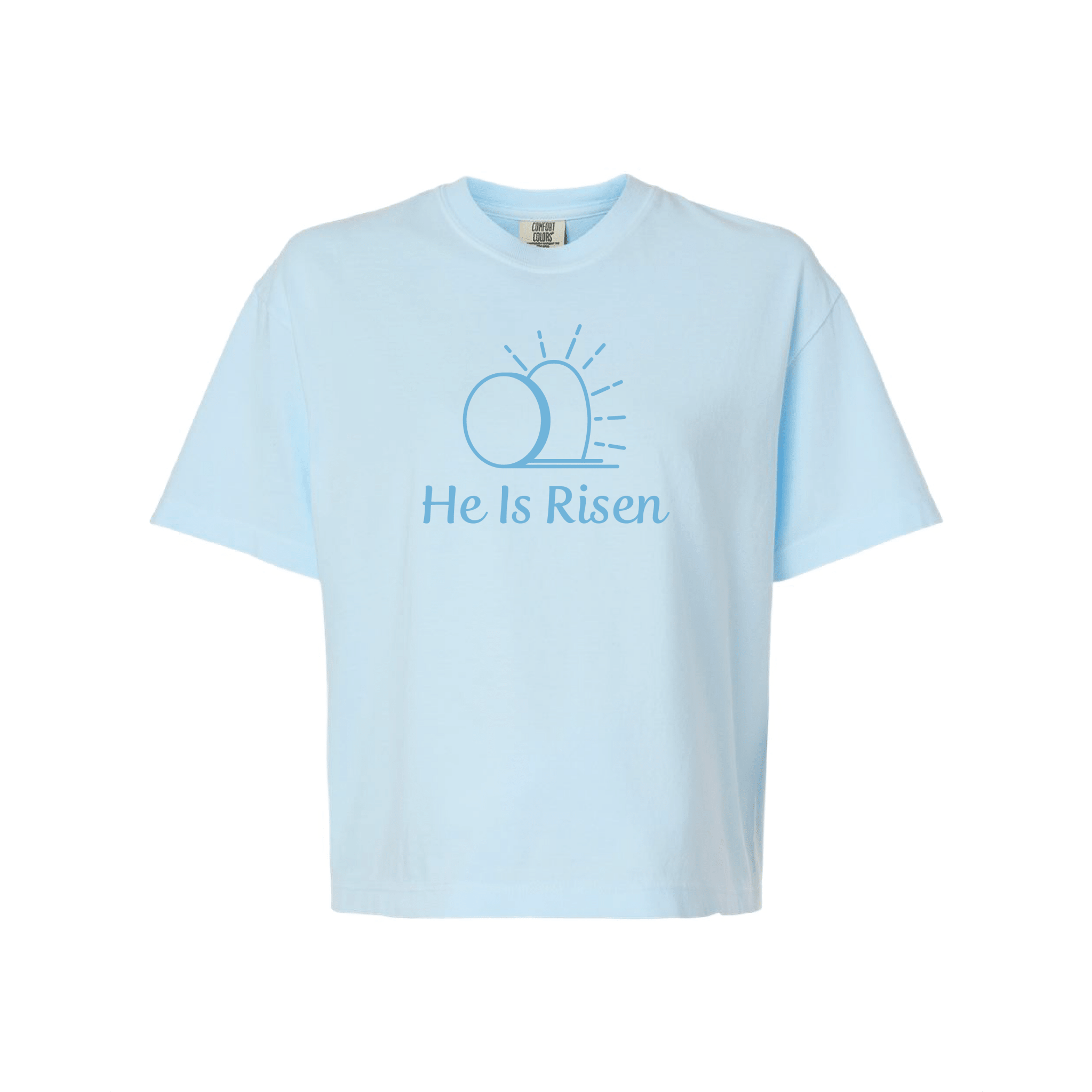 EDGE Printed Products Apparel Women’s Boxy Tee / Chambray / XS He Is Risen Women’s Boxy Tee