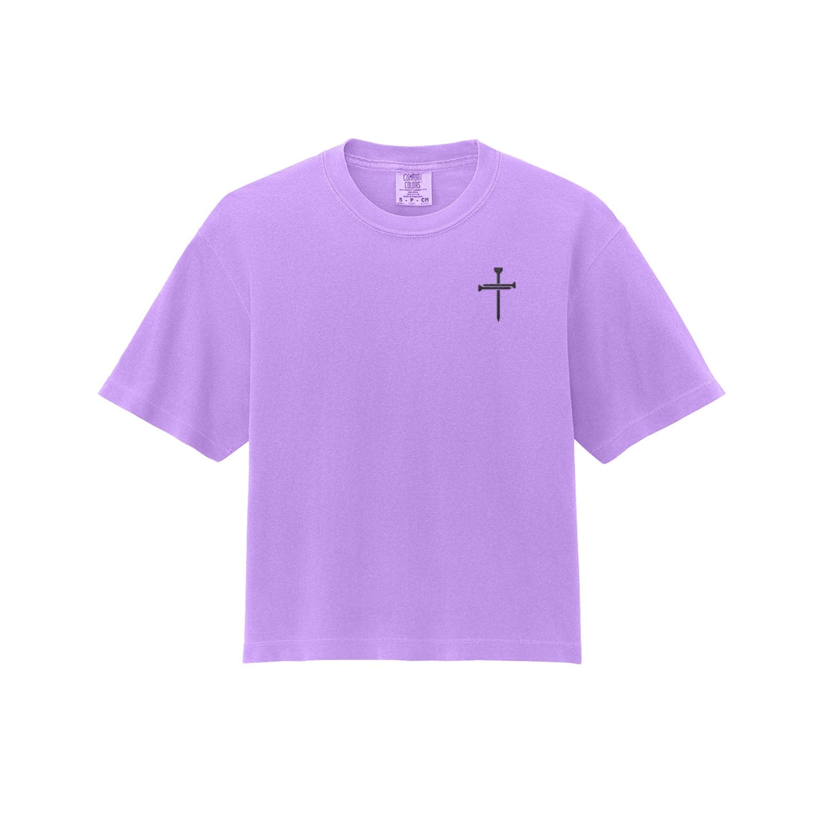 EDGE Printed Products Apparel Women’s Boxy Tee / Neon Violet / XS Nail Cross Women’s Boxy Tee