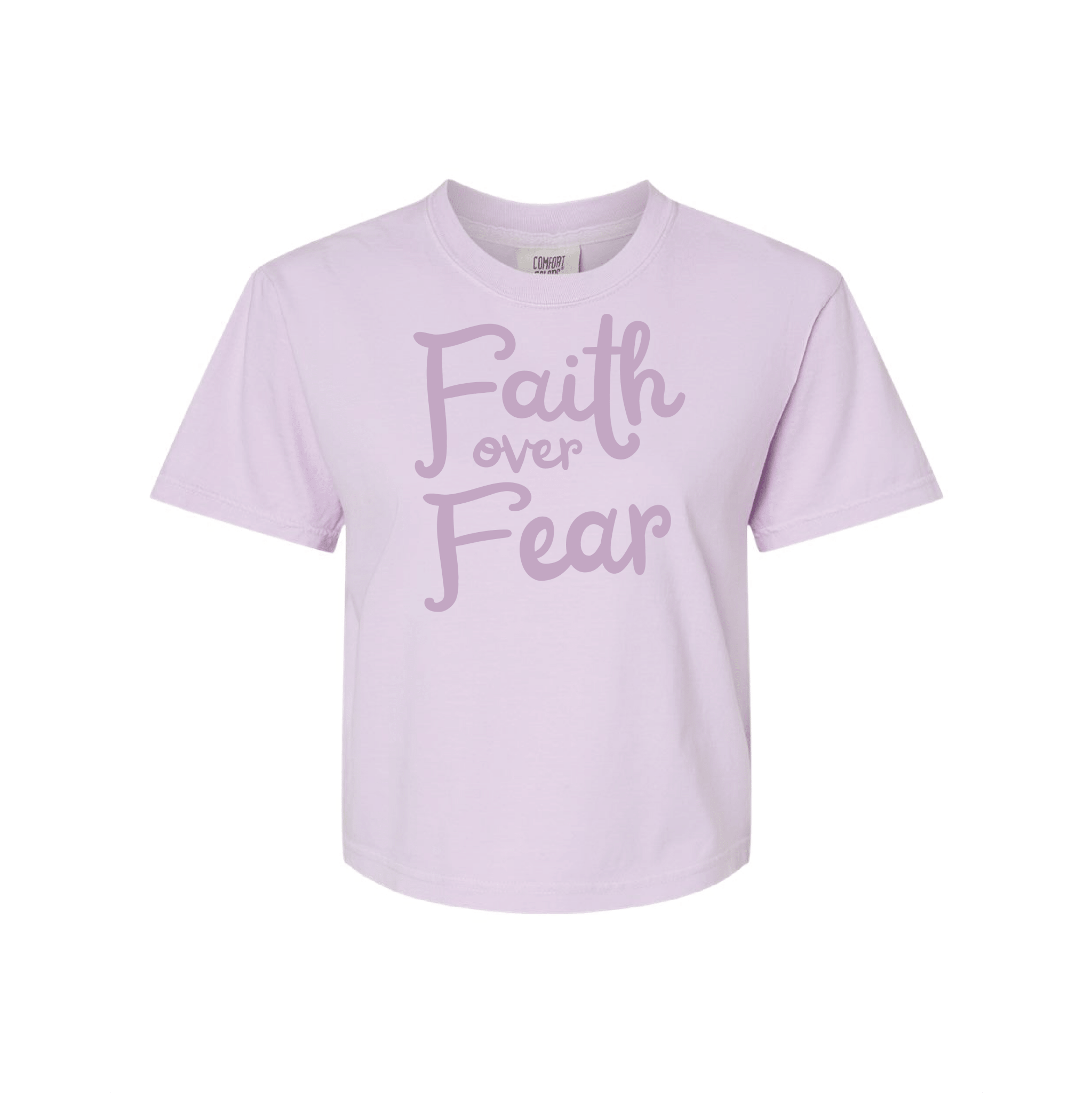 EDGE Printed Products Apparel Women’s Boxy Tee / Orchid / XS Faith Over Fear Women’s Boxy Tee