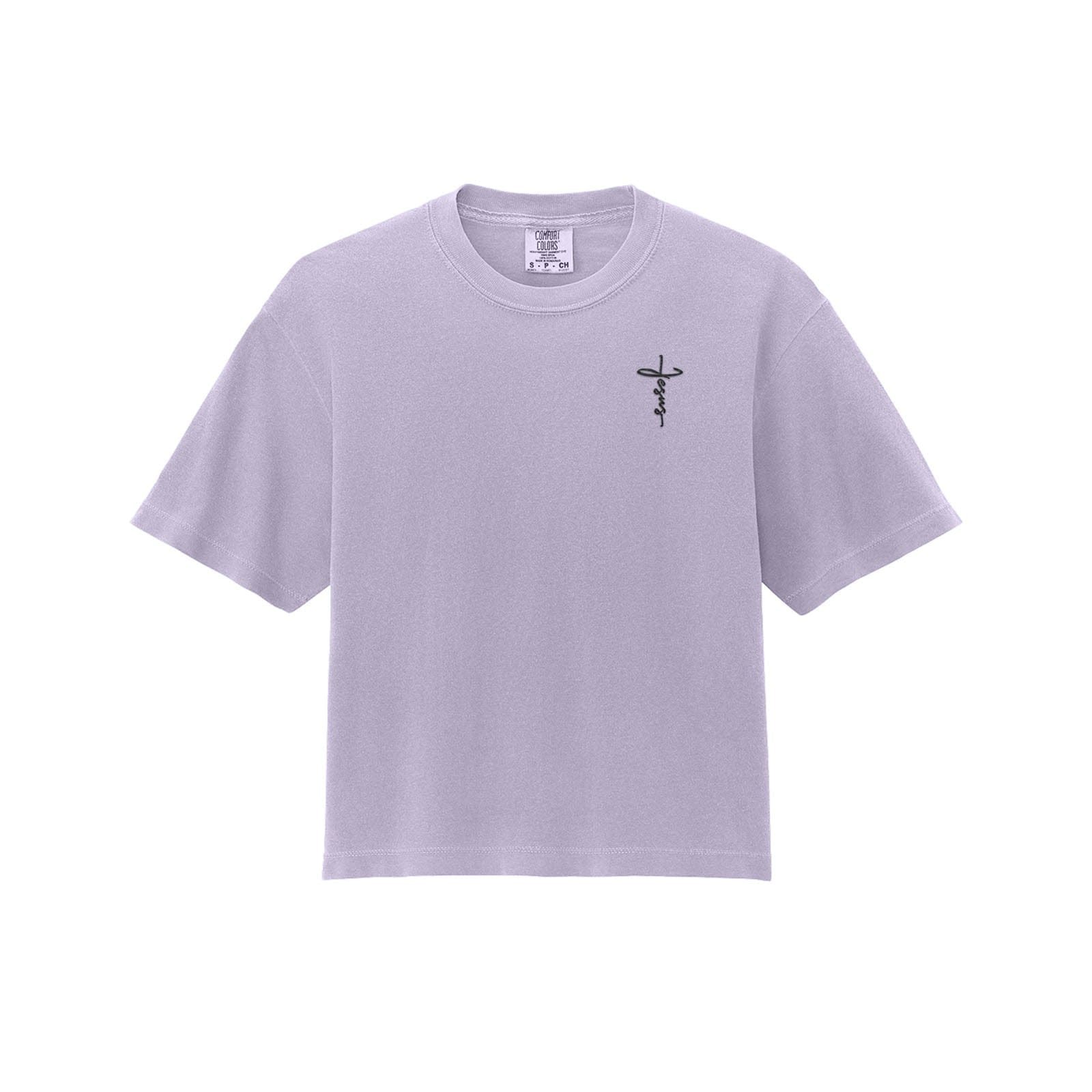 EDGE Printed Products Apparel Women’s Boxy Tee / Orchid / XS Jesus Cross Women’s Boxy Tee