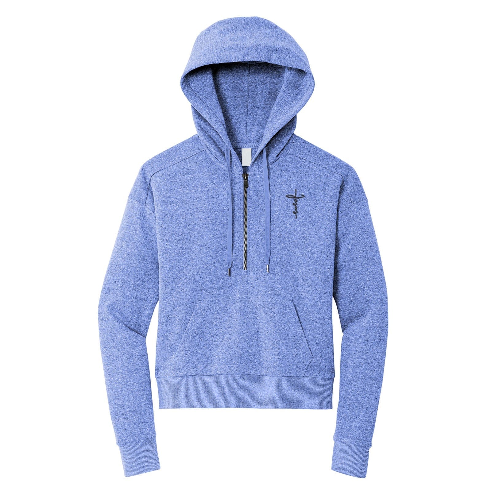 EDGE Printed Products Apparel Women’s Perfect Tri® Fleece 1/2-Zip Pullover / Royal Frost / XS Jesus Cross Perfect Tri Fleece 1/2 Zip Pullover