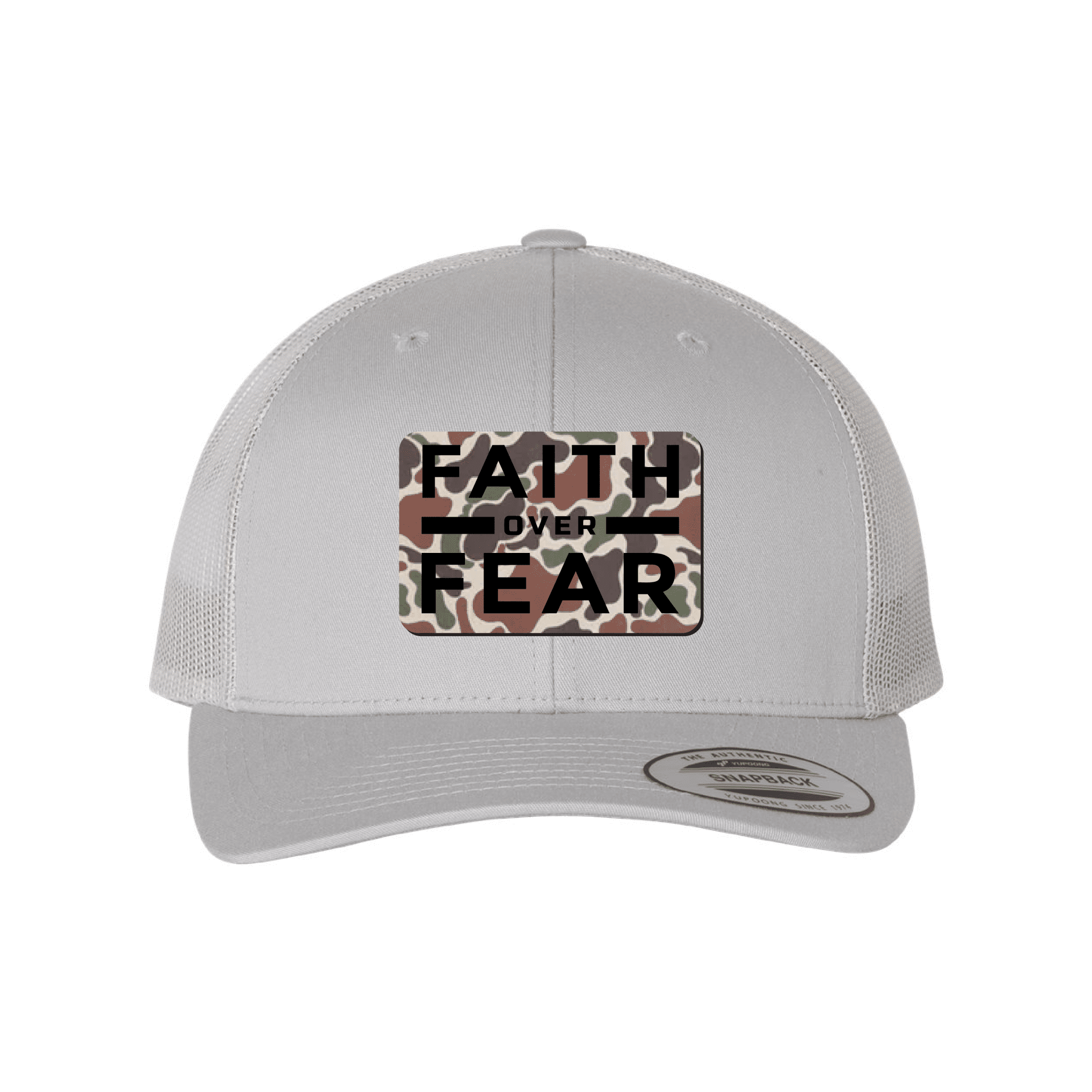 Faith Over Fear Fowl Play Camo Patch Fall Collection Hats - Our True God