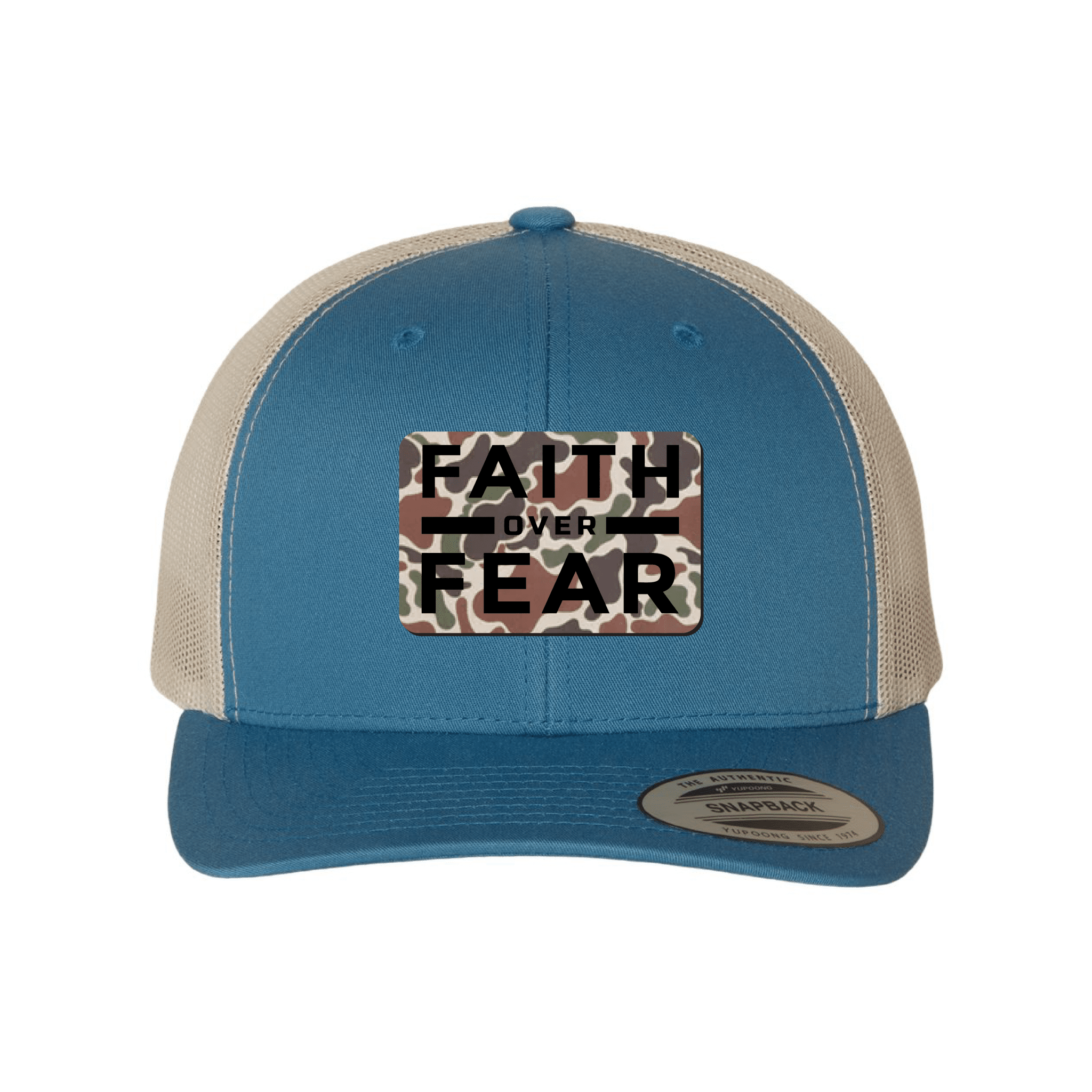 Faith Over Fear Fowl Play Camo Patch Fall Collection Hats - Our True God