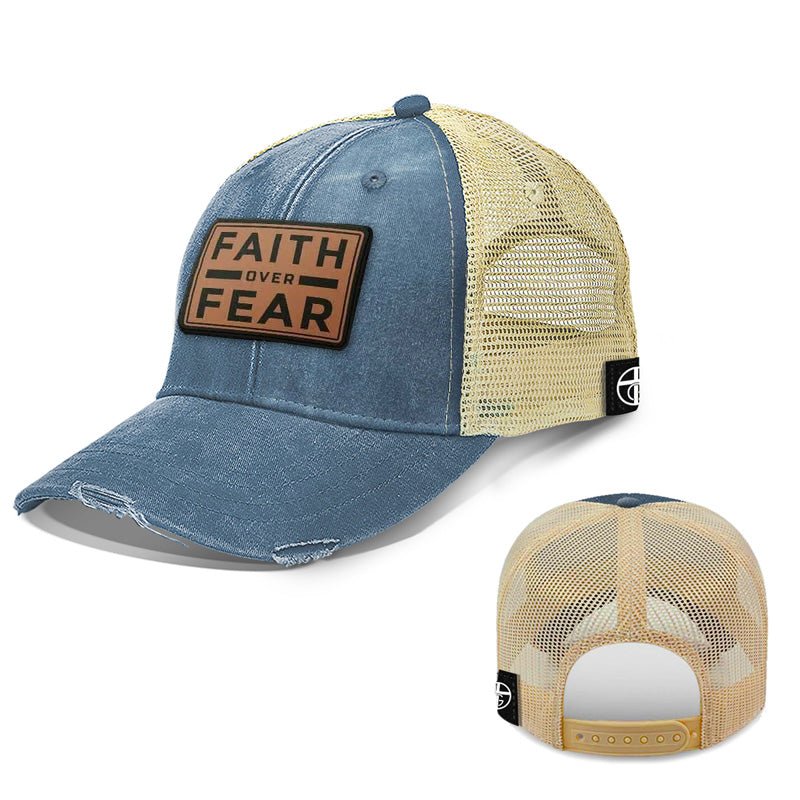 Faith Over Fear Trucker Leather Patch Hats - Our True God