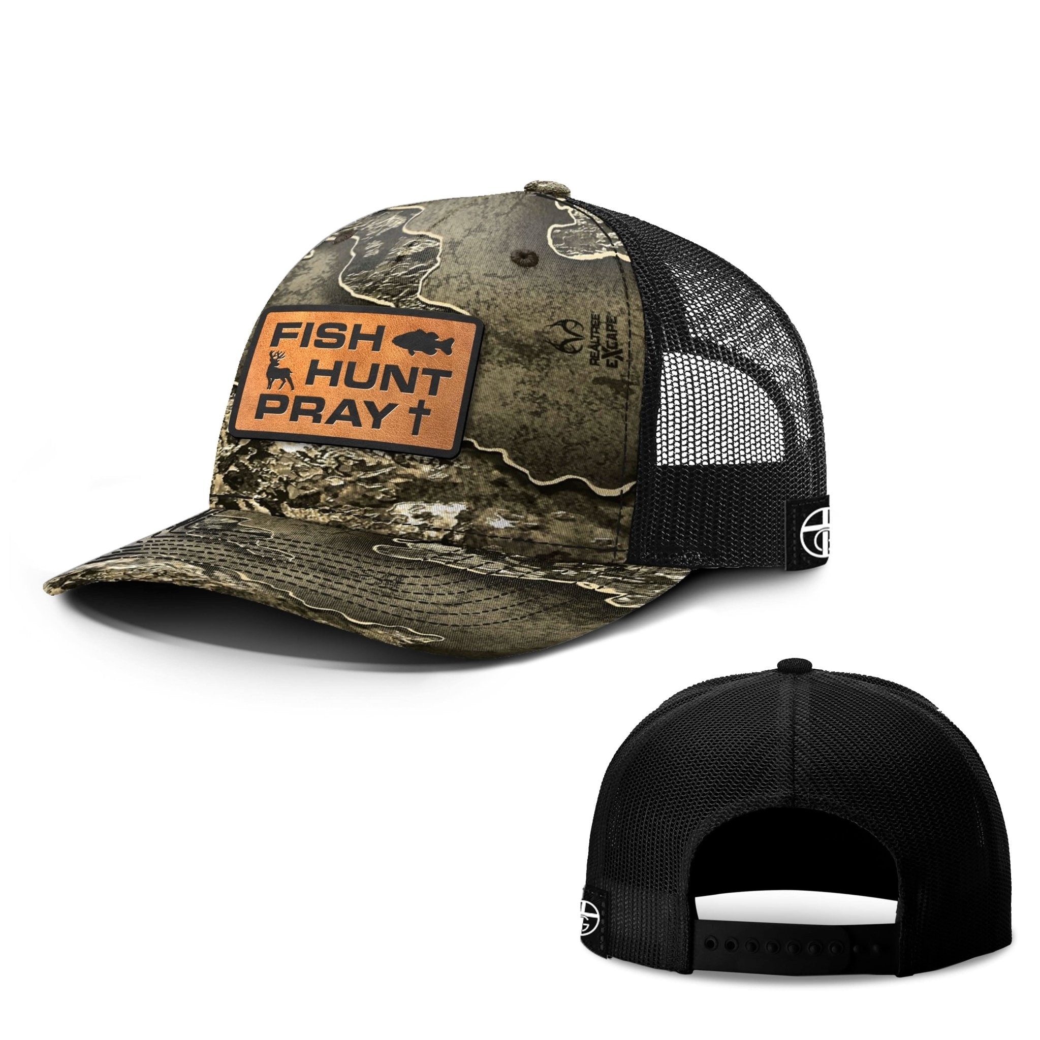 Fish Hunt Pray Hunting Patch Hats - Our True God