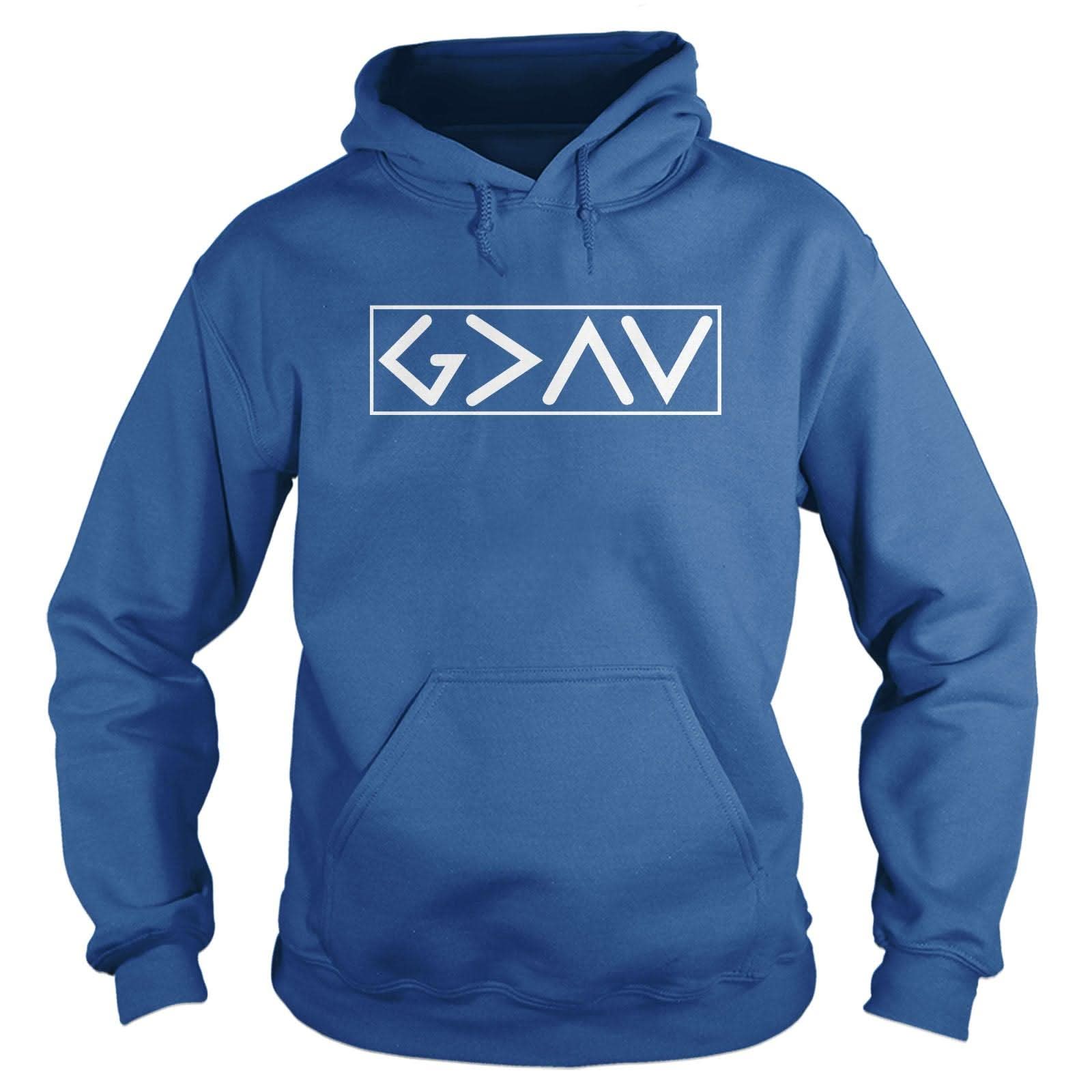Our True God Apparel Hoodie / Royal Blue / S God is Greater than the High and Lows Hoodie