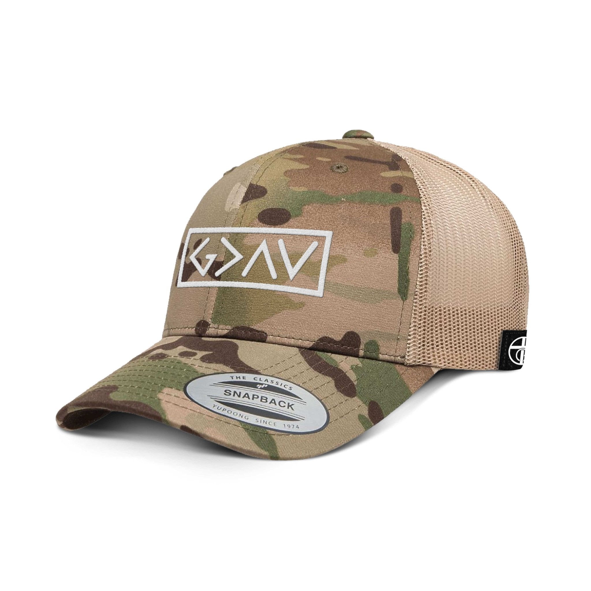 God is Greater Than the Highs and Lows Camo Hats - Our True God